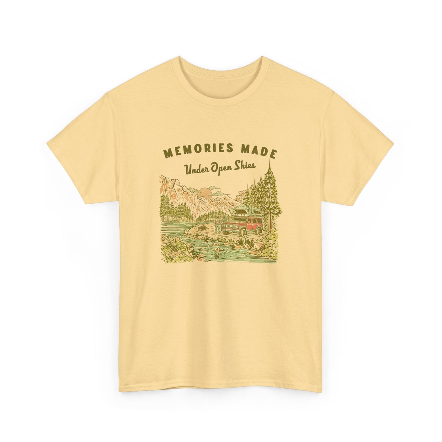 Memories Under The Stars Camping Graphic T Shirt Unisex Heavy Cotton Tee