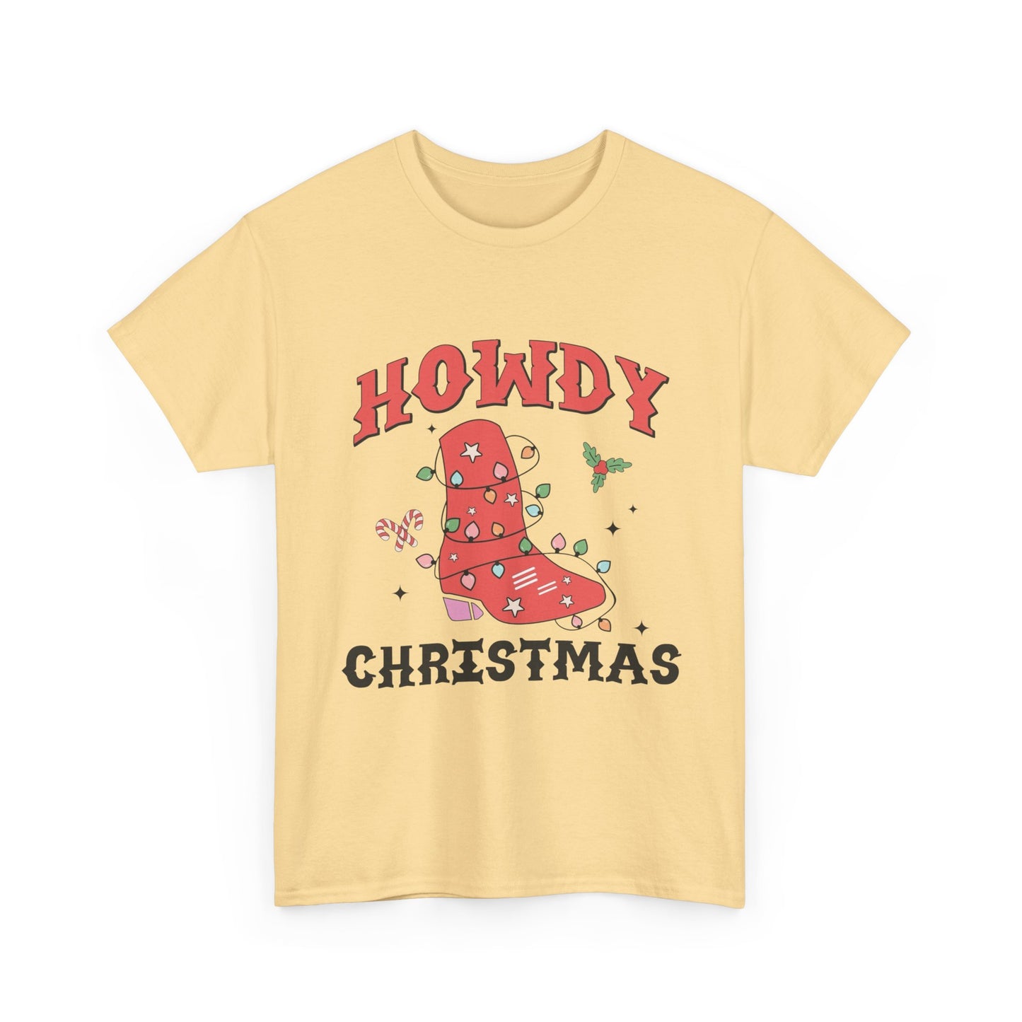 Howdy Christmas Graphic T Shirt NEW Unisex Heavy Cotton Tee