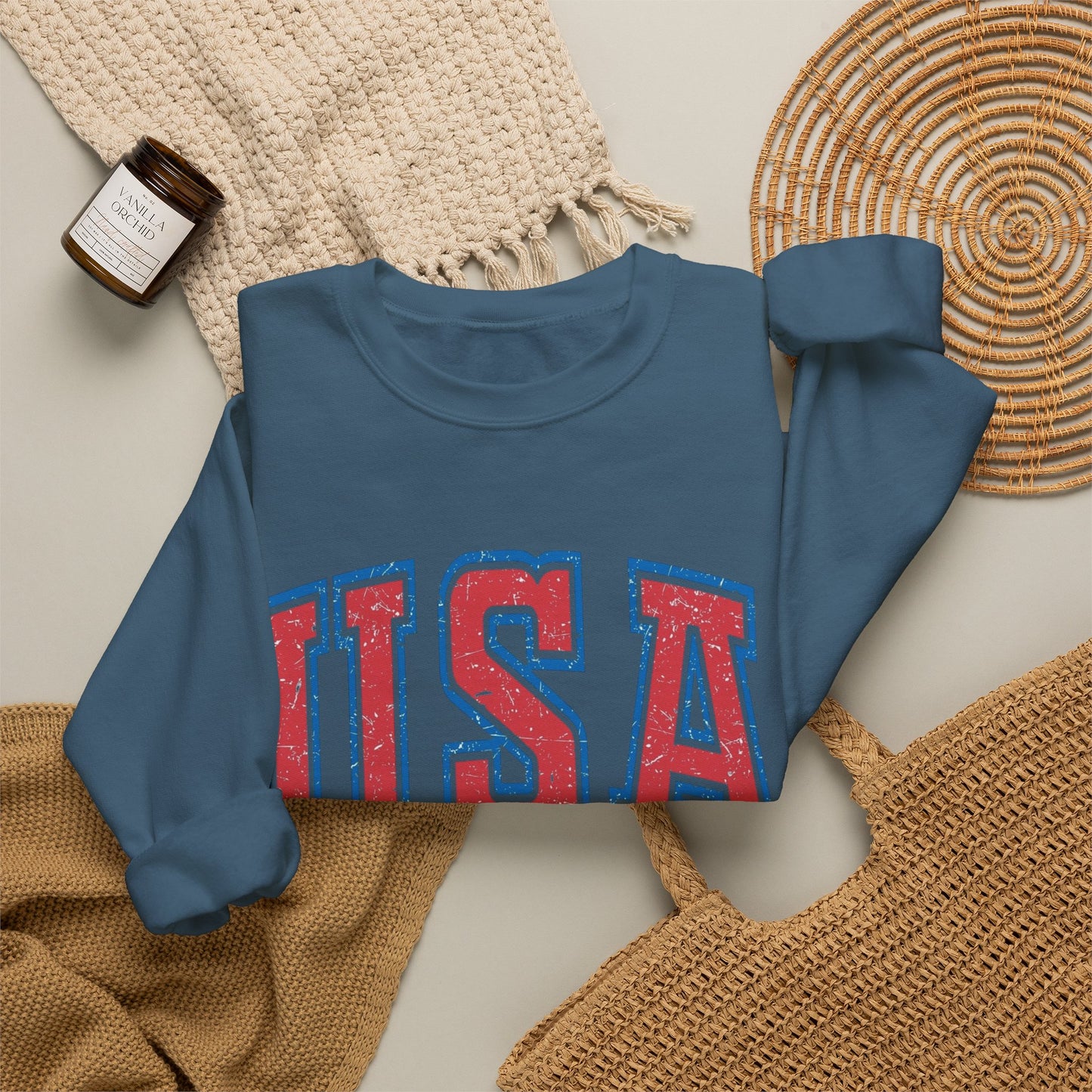 USA Est 1776 American Flag Sweater NEW Unisex Heavy Blend™ Crewneck Sweatshirt