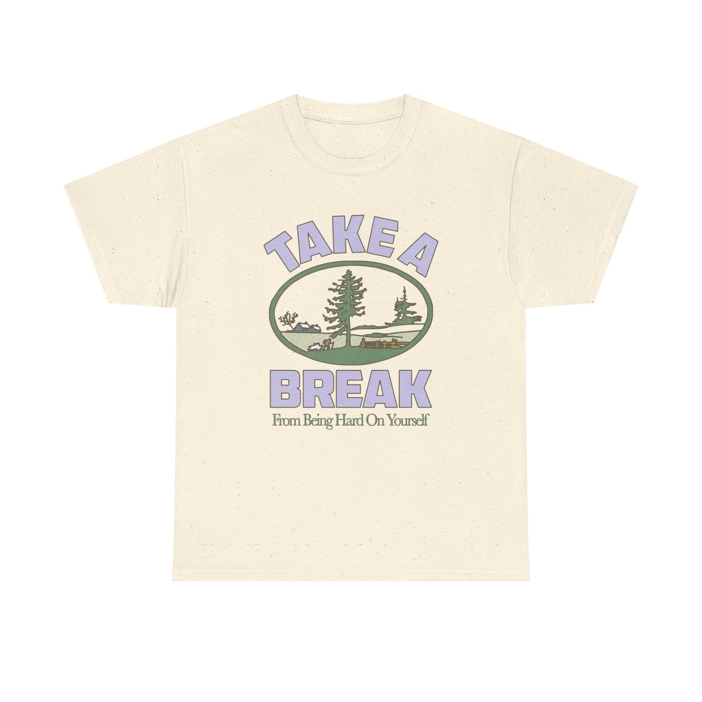 Take A Break Mental Health Retro Graphic T Shirt NEW Adult Unisex Heavy Cotton