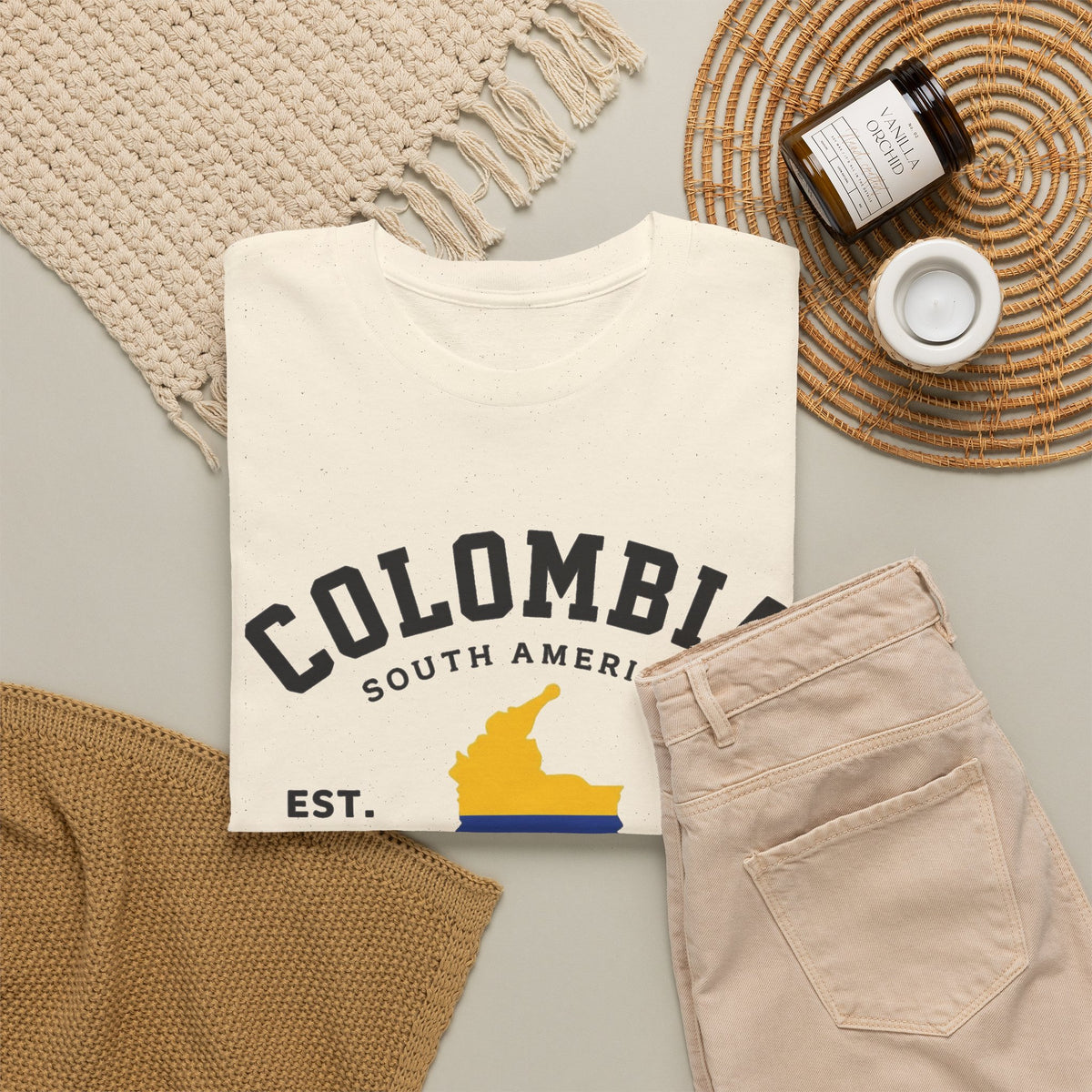 Colombia South America Graphic T Shirt Travel Men's Heavy Cotton Tee
