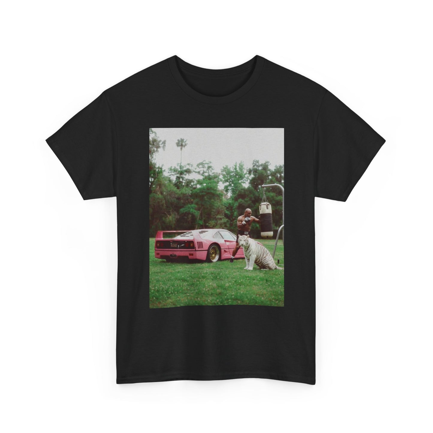 Mike Tyson Vintage Ferrari Boxing Graphic T Shirt Men's Heavy Cotton Tee