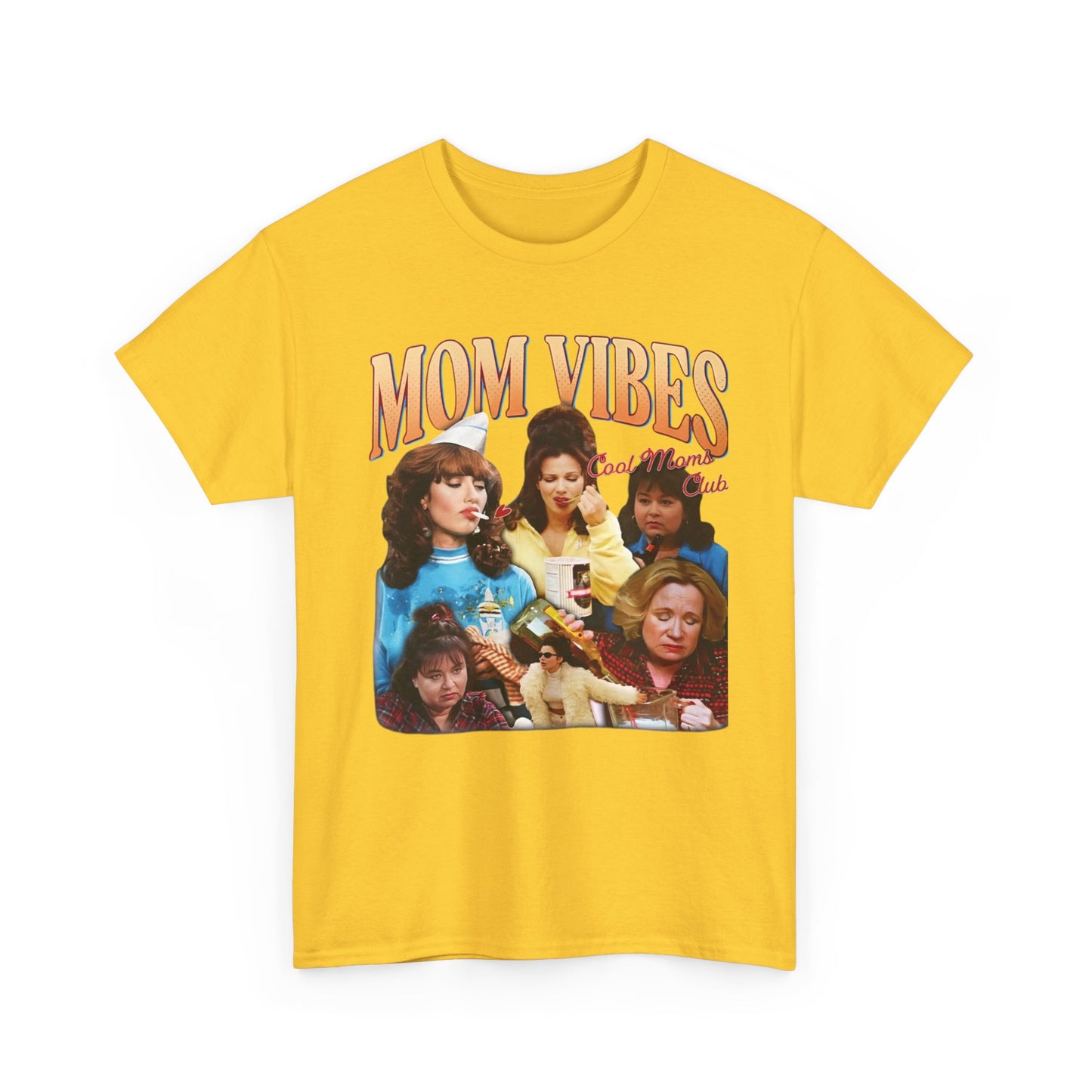 Mom Vibes Retro Graphic T Shirt Vintage Womens Funny 90s Cotton Tee
