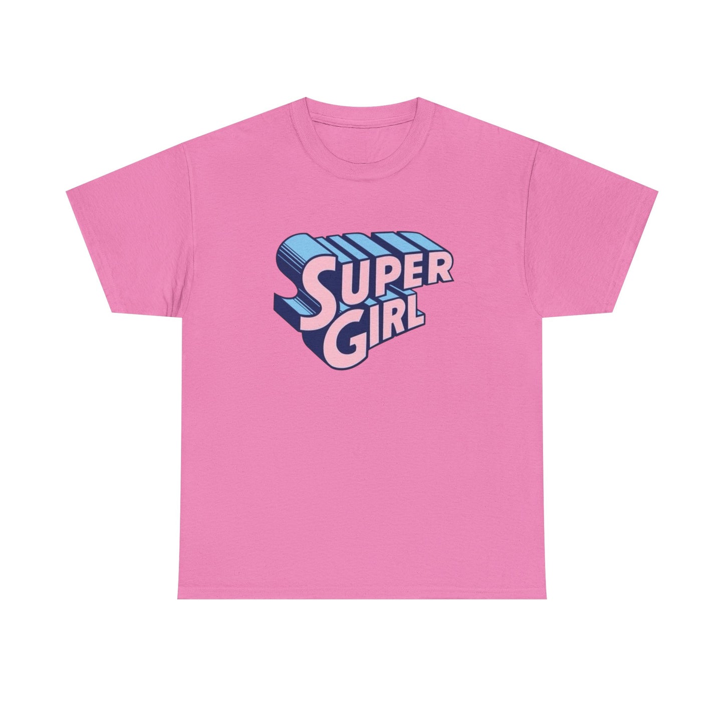 Super Girl Retro Bubble Letters Graphic T-Shirt Unisex Heavy Cotton Tee