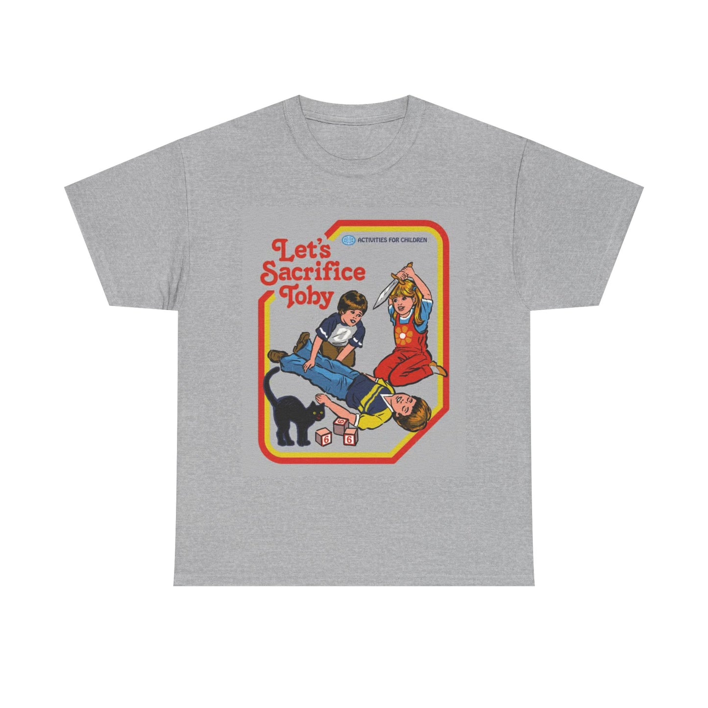 Funny Kids Tshirt Lets Sacrifice Comedy Graphic Gaming Unisex Heavy Cotton Tee