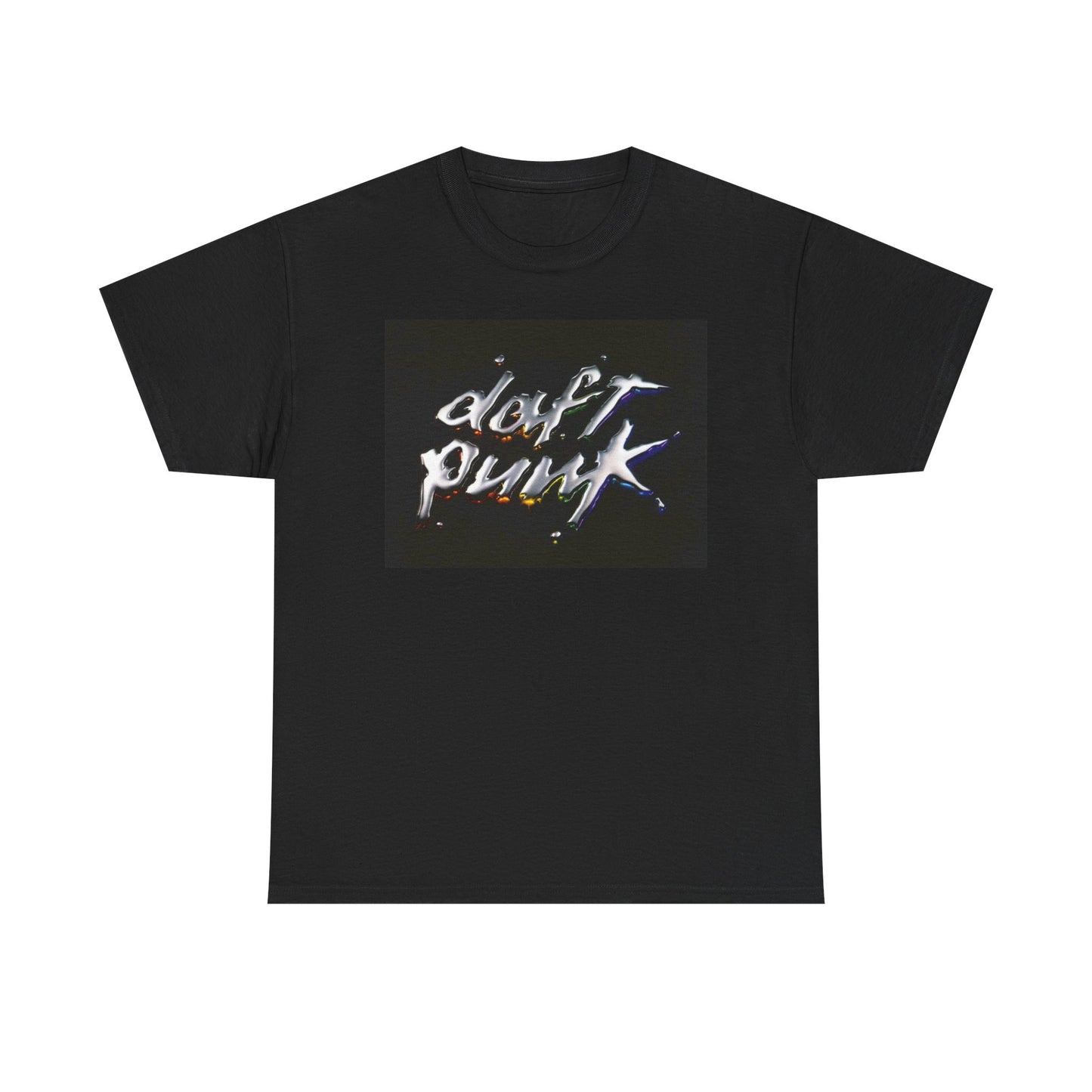 Daft Punk Chrome Tshirt EDM Techno Tour Merch Unisex Heavy Cotton Tee Rainbow