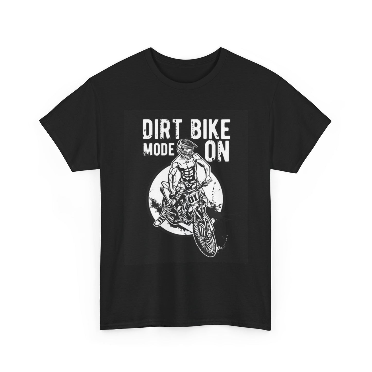 Dirtbike Mode On Graphic T Shirt Retro Motocross Unisex Heavy Cotton Tee