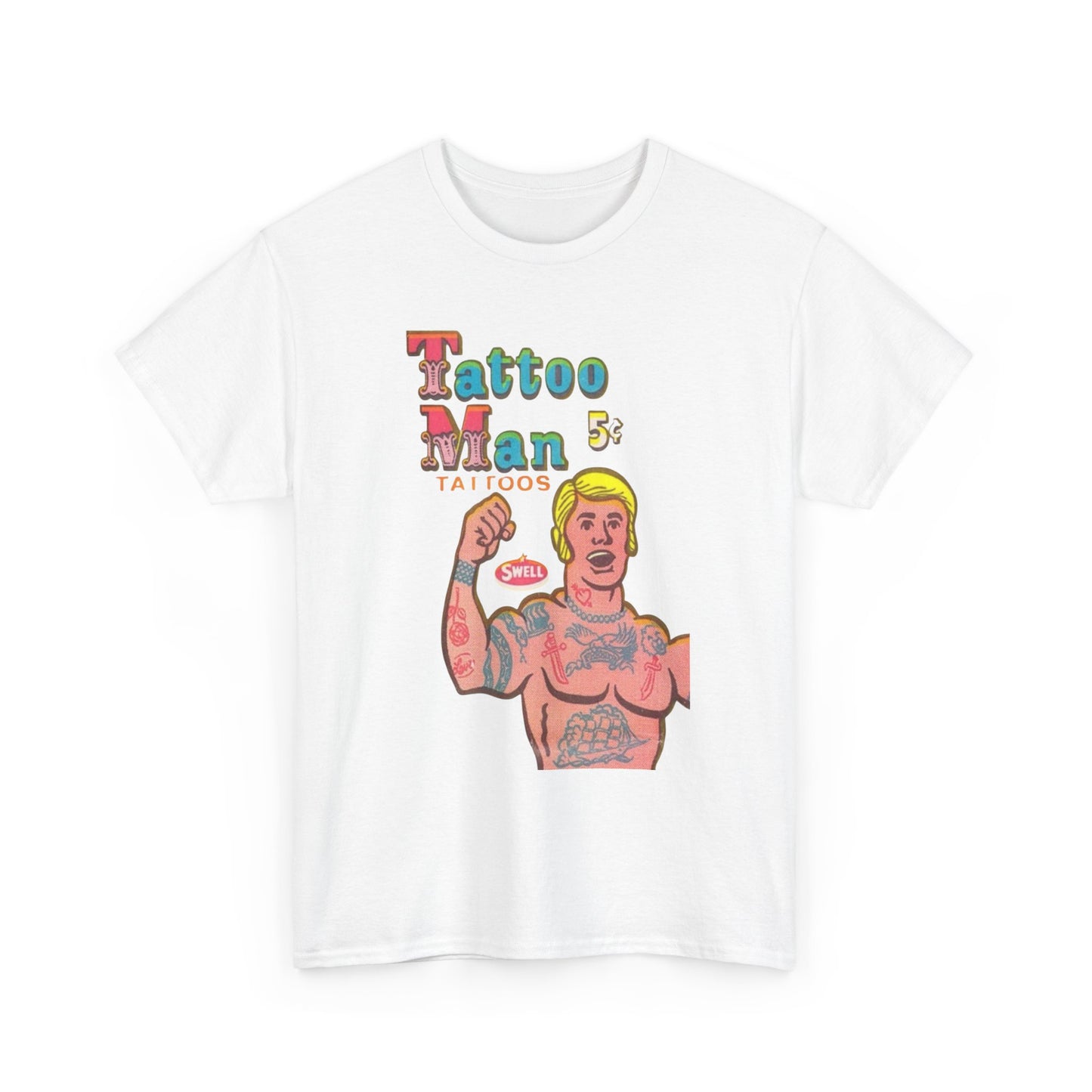 Tattoo Man Vintage T Shirt Graphic Unisex Heavy Cotton Tee NEW GIFT