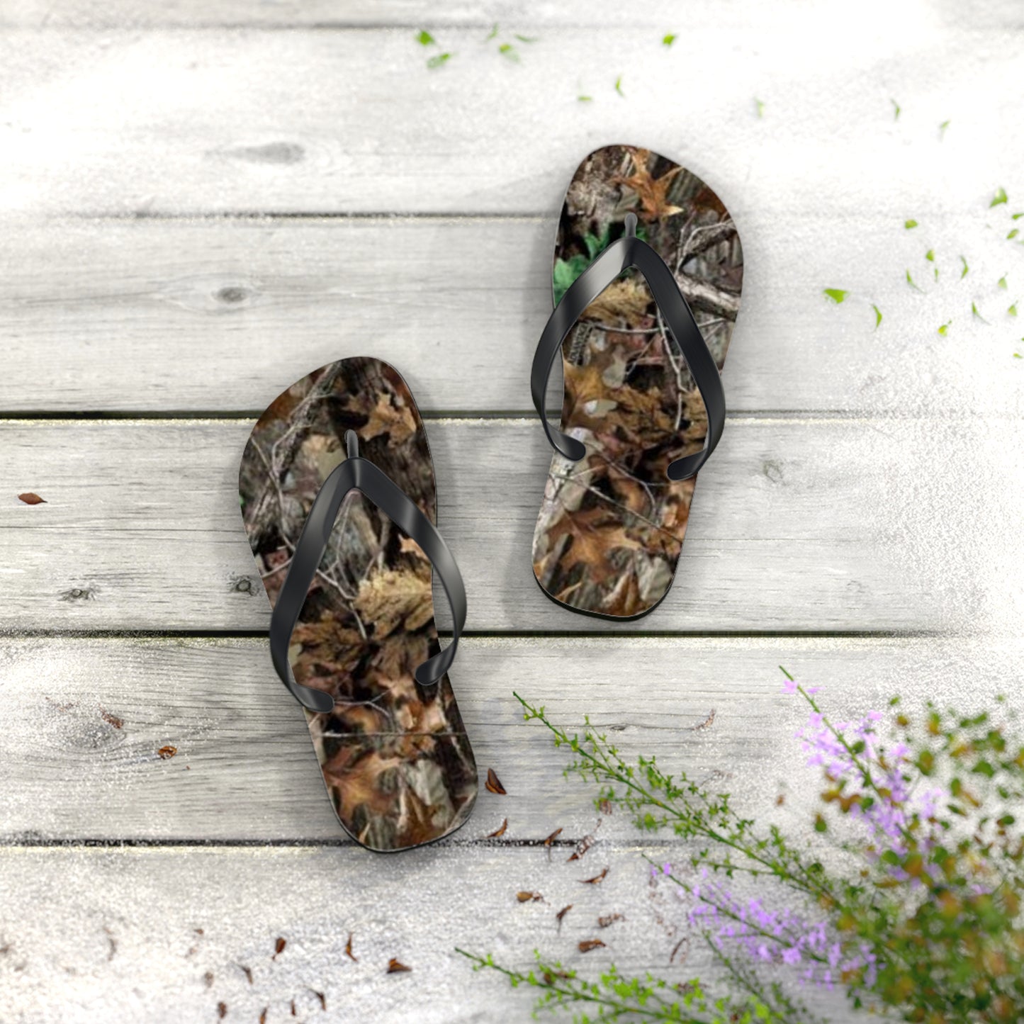 Waves And Sun Camo Tree Sandals Summer Flip Flops Slides BRAND NEW