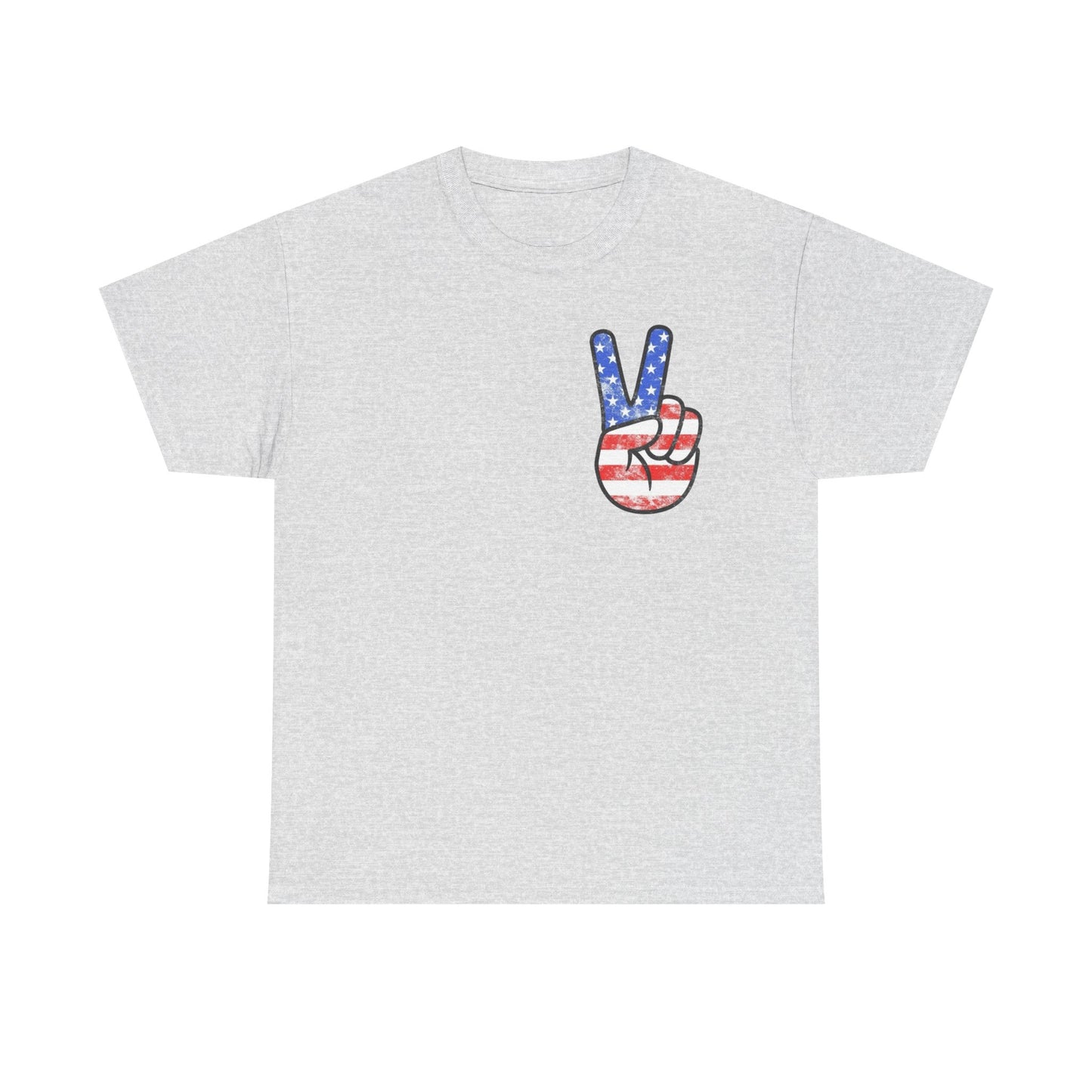 American Flag Peace Sign Retro Graphic T Shirt Adult New Tee