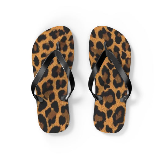 Cheetah Print Beach Sandals, Slides for Summer, Flip Flops, Water Resistant
