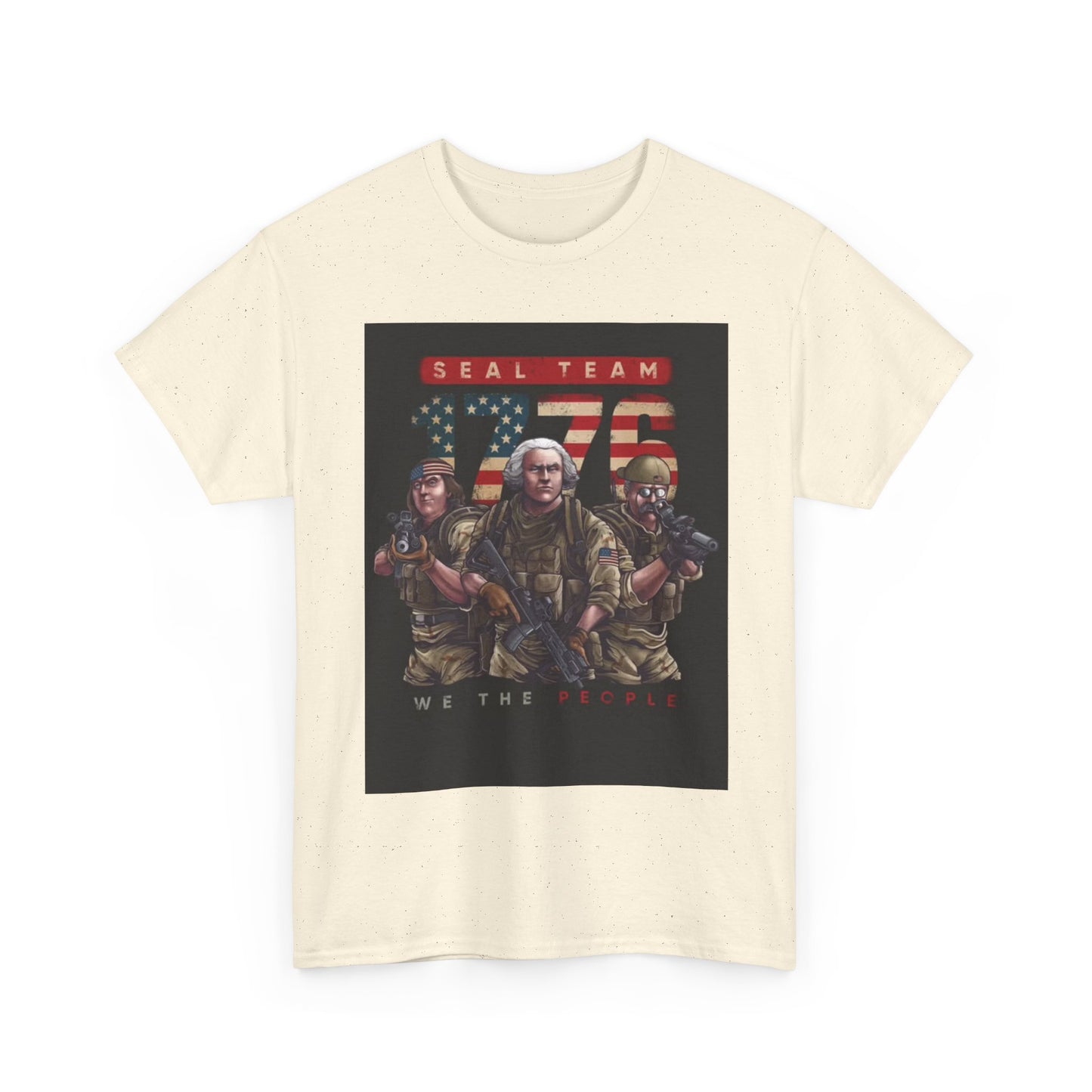 Navy Seals Team Tshirt 1776 America July 4th Flag Unisex Heavy Cotton Tee