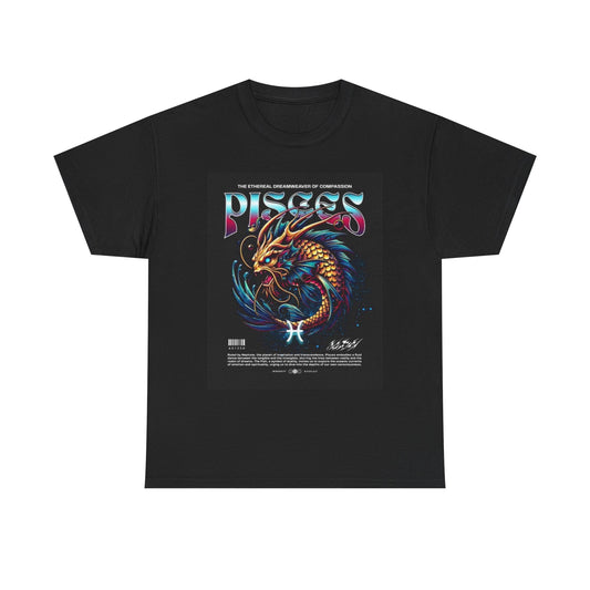 Pisces Zodiac Astrology Sign Graphic T Shirt Unisex Heavy Cotton Tee