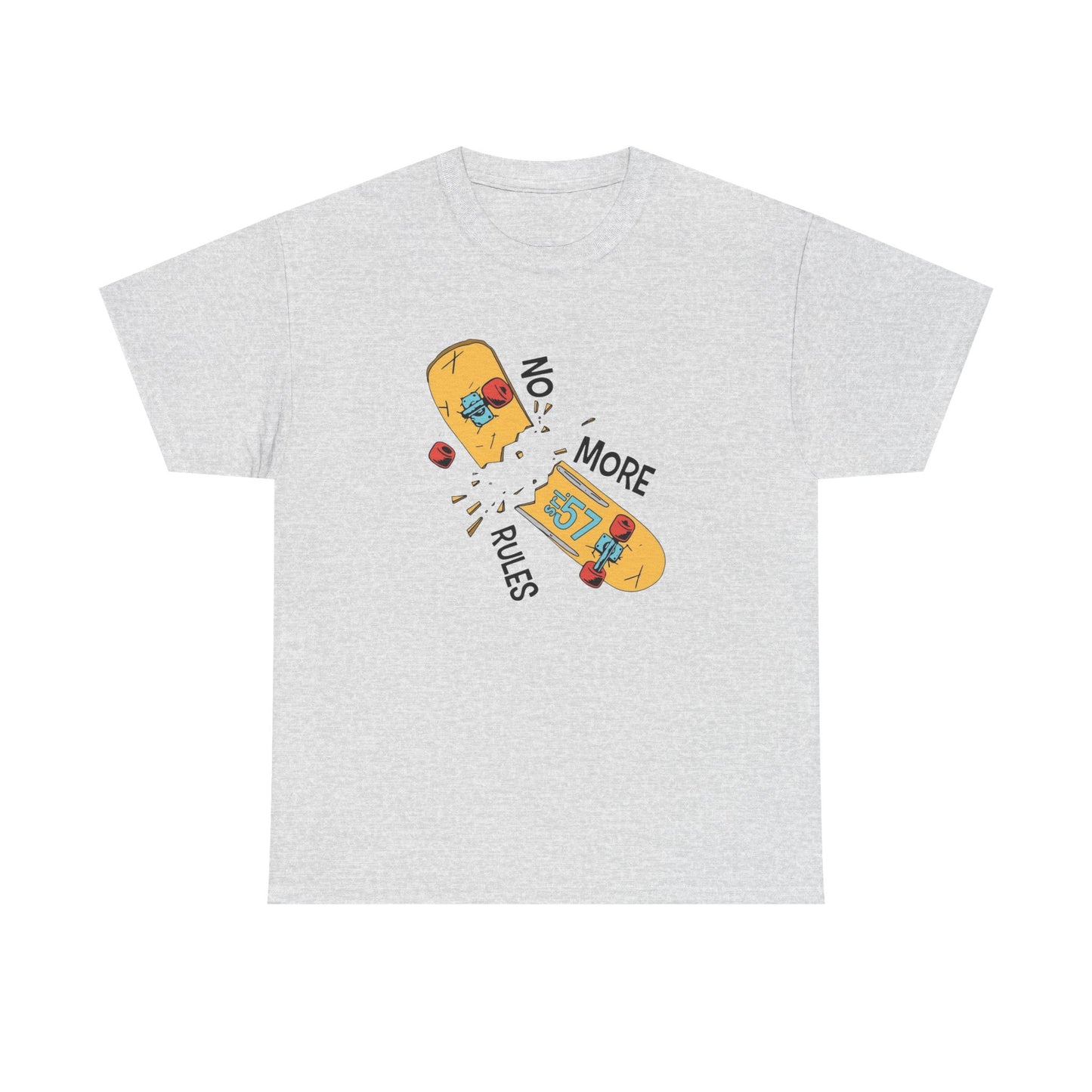 No More Rules Skateboarding Graphic T-Shirt Unisex Heavy Cotton Tee