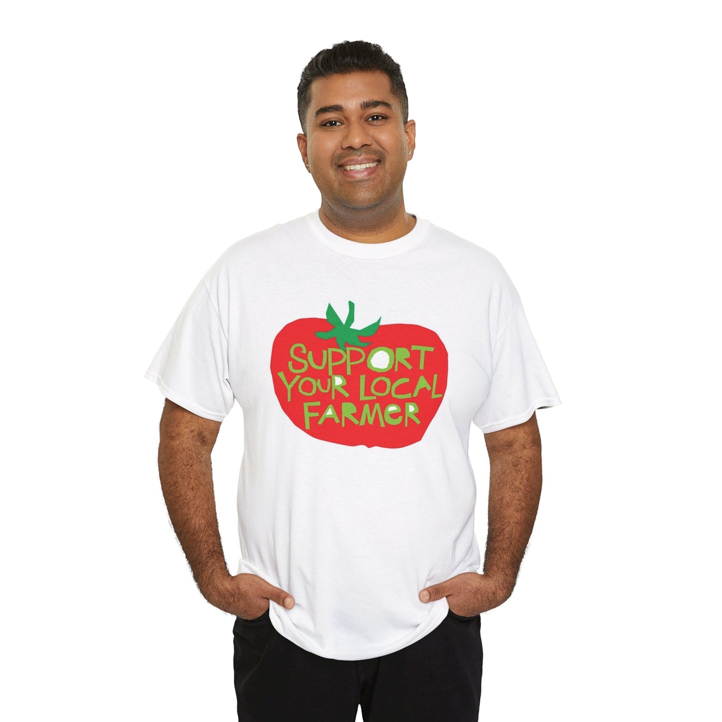 Support Your Local Farmer Graphic T Shirt Men's Heavy Cotton Tee