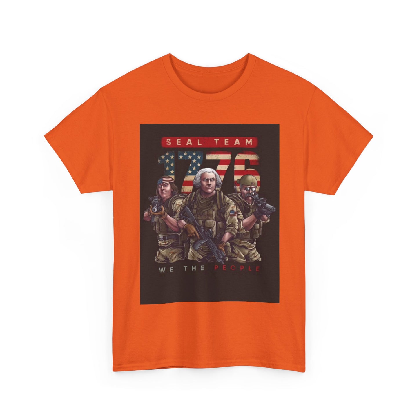 Navy Seals Team Tshirt 1776 America July 4th Flag Unisex Heavy Cotton Tee