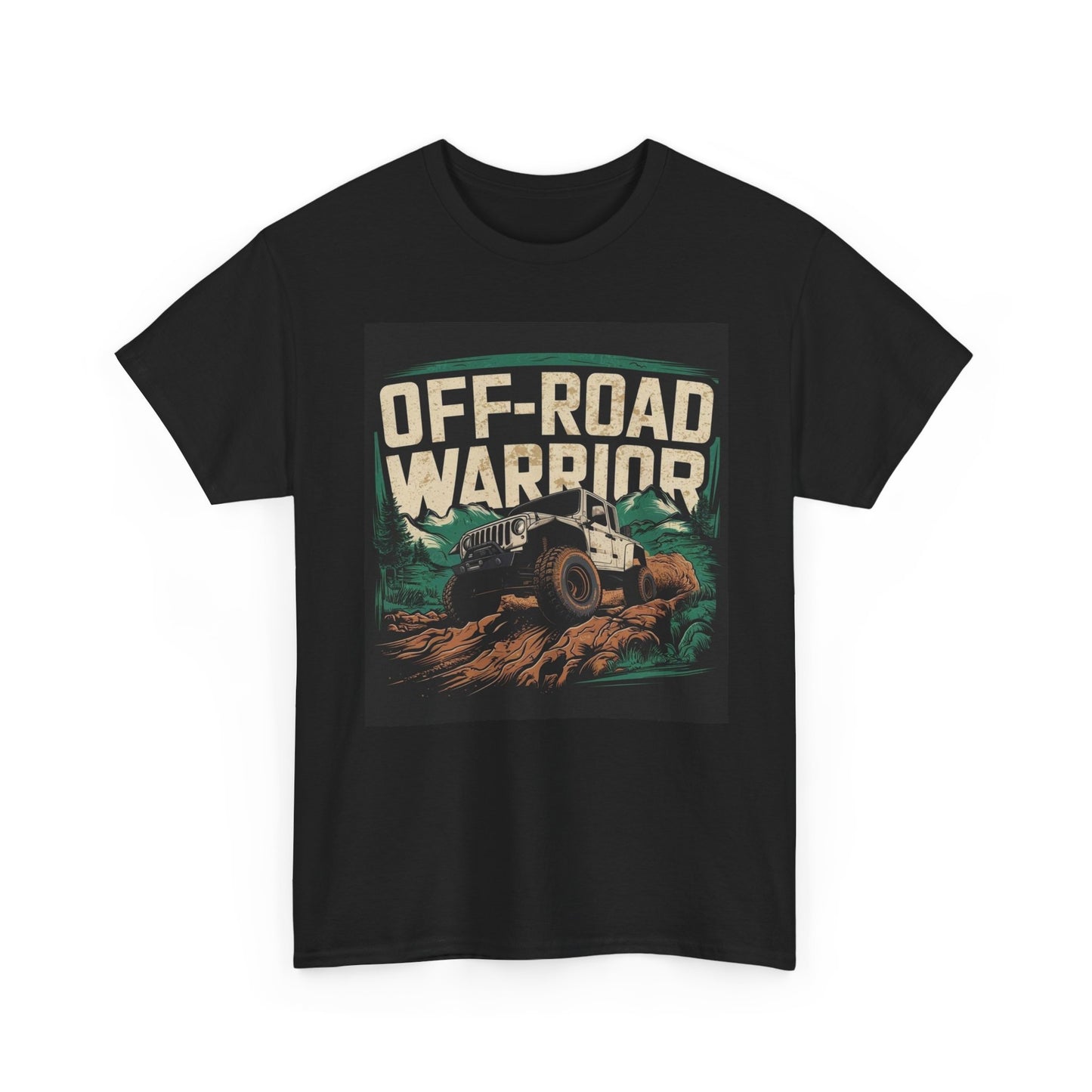 Off Road Warrior Graphic T Shirt Jeep Retro Unisex Heavy Cotton Tee