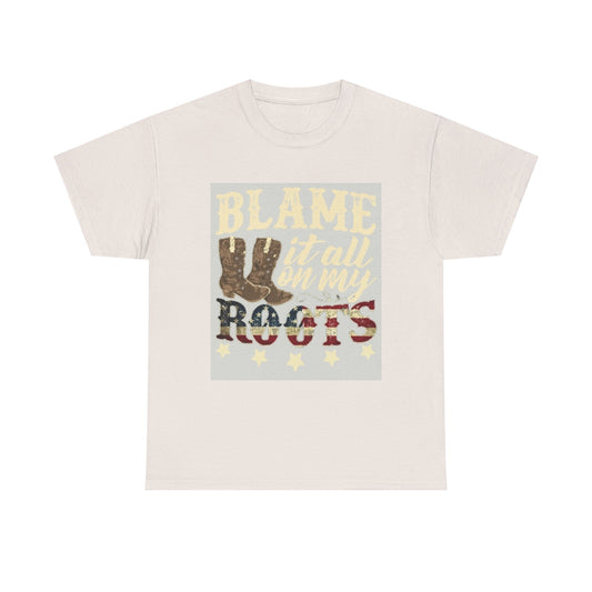 Garth Brooks Tshirt Retro Country Short Sleeve Unisex Blame It On My Roots
