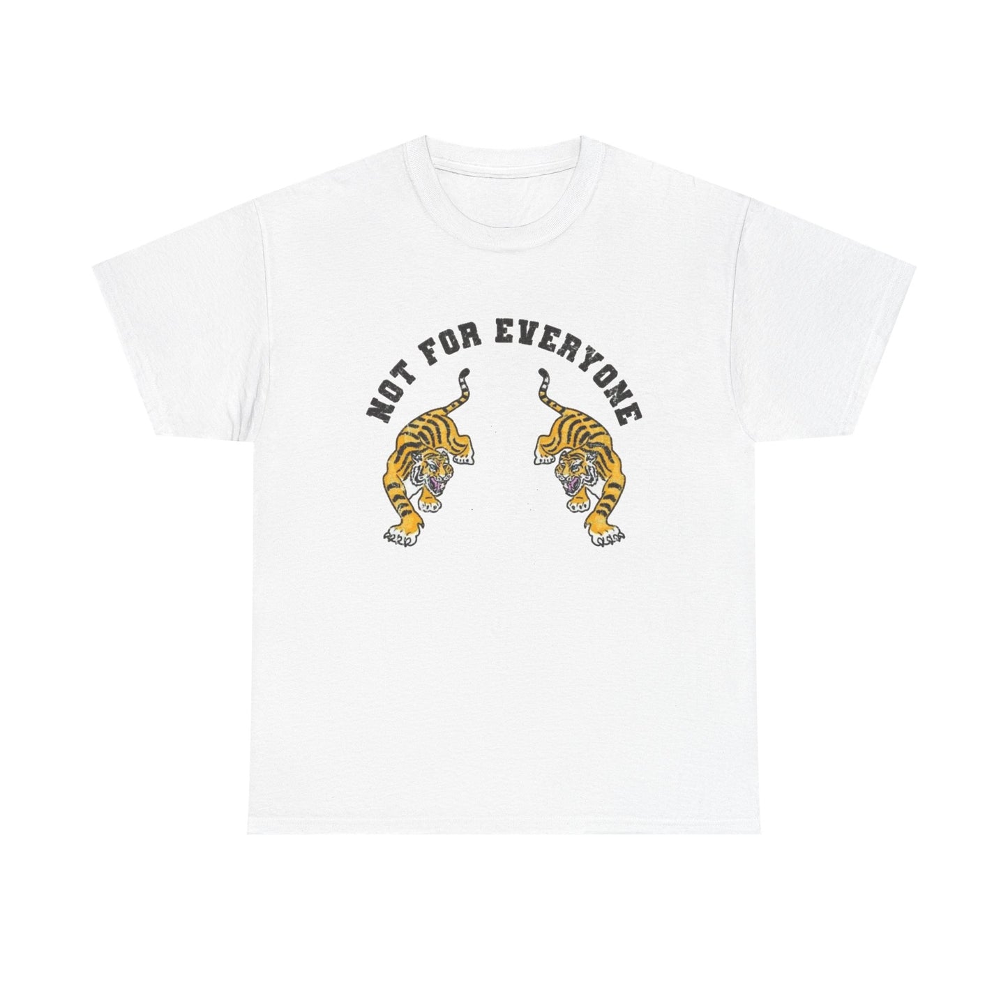 Not For Everyone Tiger Retro Art Graphic T Shirt Regular Men's Heavy Cotton Tee