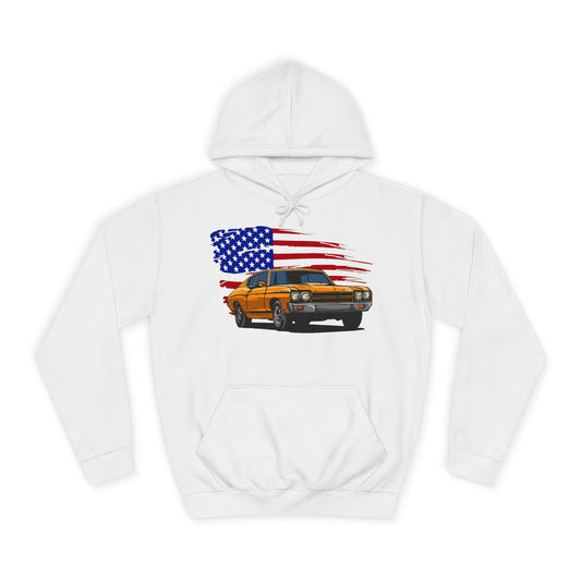 Chevelle Hoodie Retro Chevrolet Vintage Muscle Car American Flag Unisex Hoodie