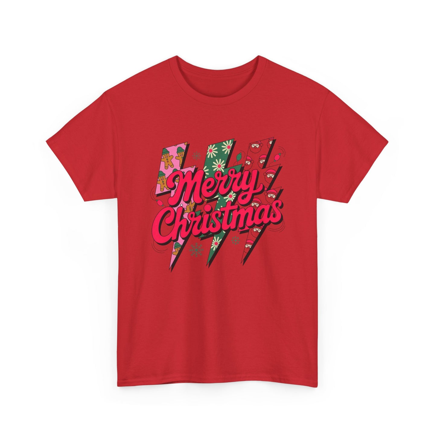 Christmas Lighting Bolts Graphic T Shirt NEW ADULT