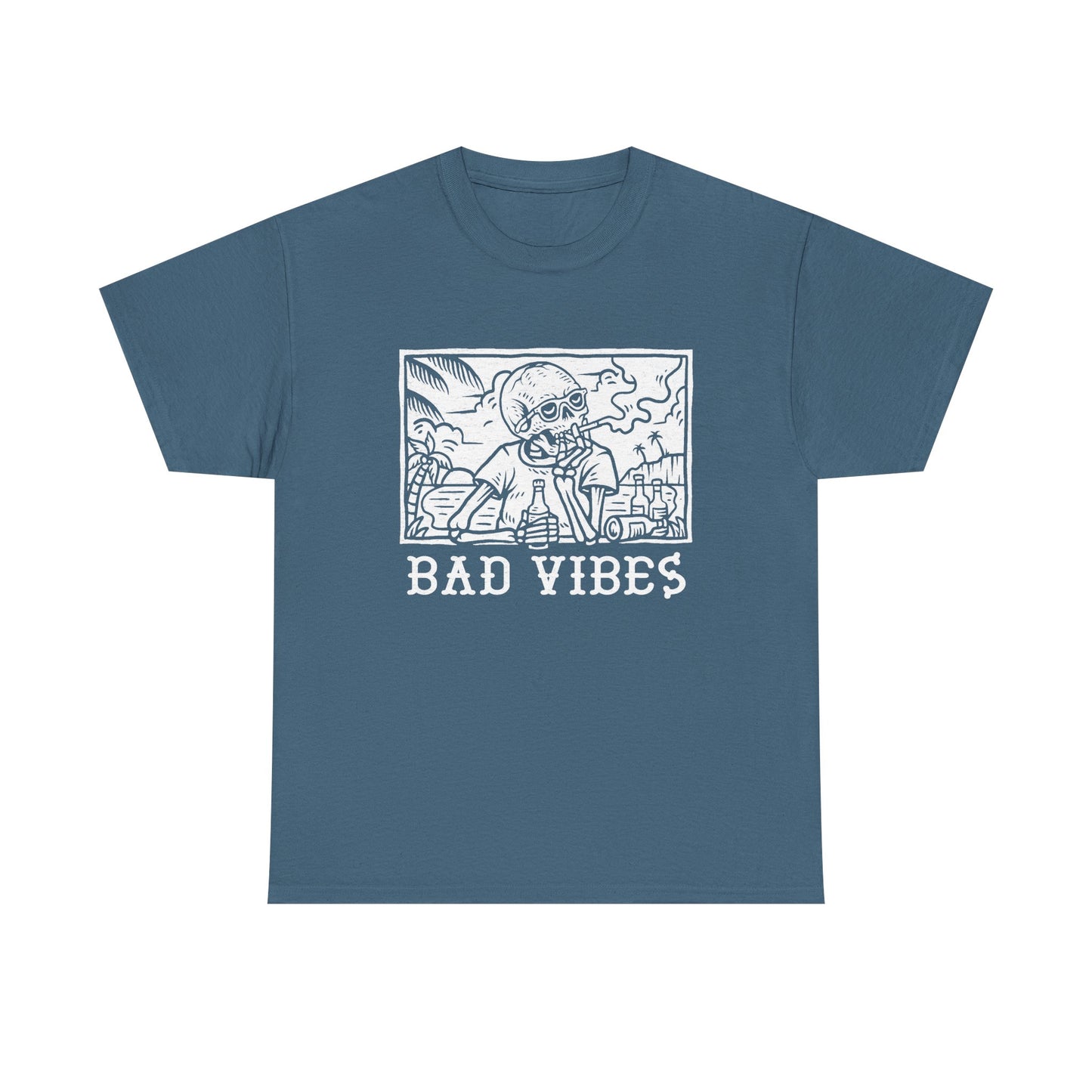Bad Vibes Graphic T Shirt NEW Unisex Heavy Cotton Tee