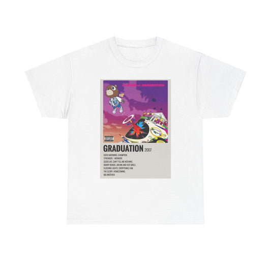 Kanye Graduation Graphic T Shirt Retro Album Poster Unisex Heavy Cotton Tee