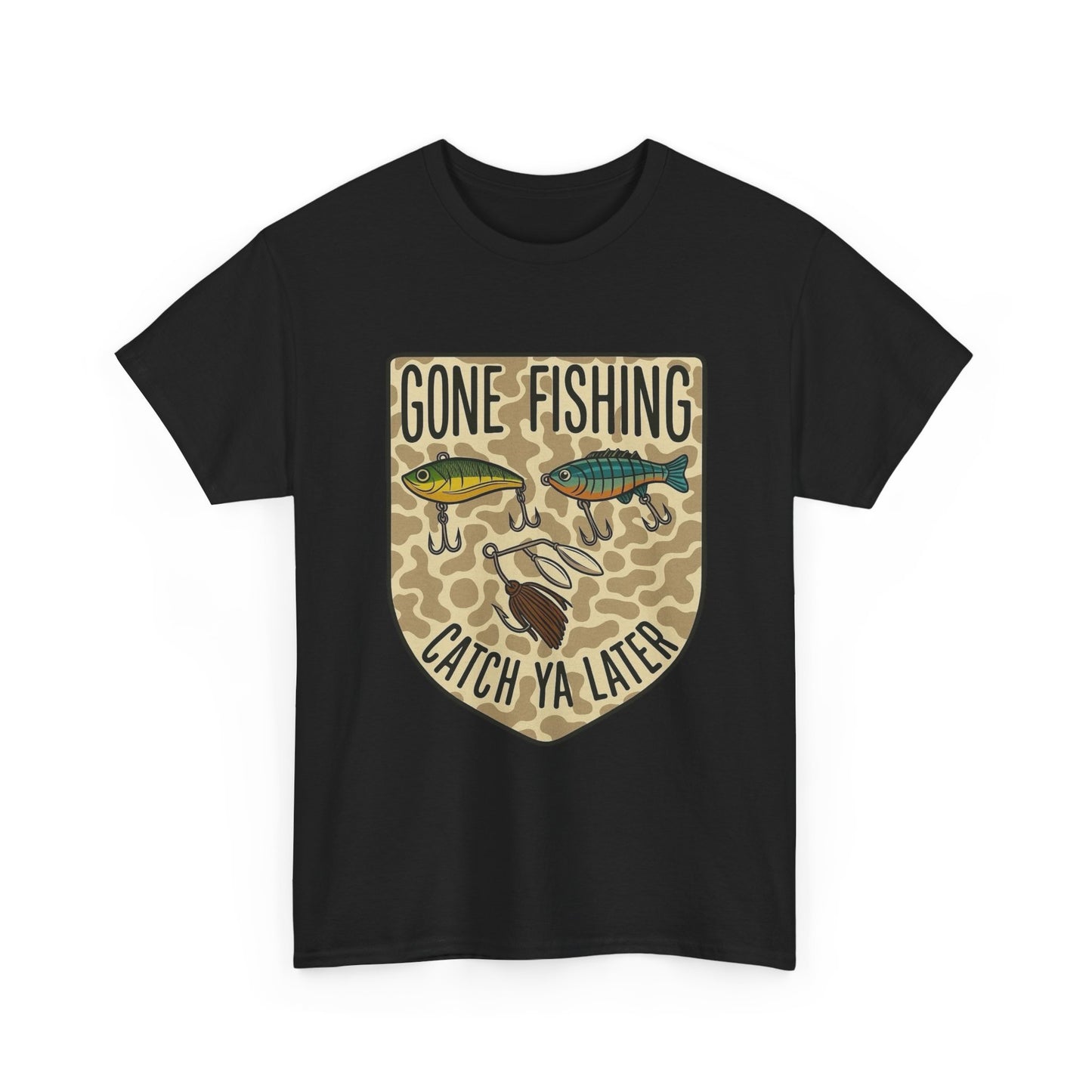 Gone Fishing Catch Ya Later Graphic T Shirt Unisex Heavy Cotton Tee GIFT