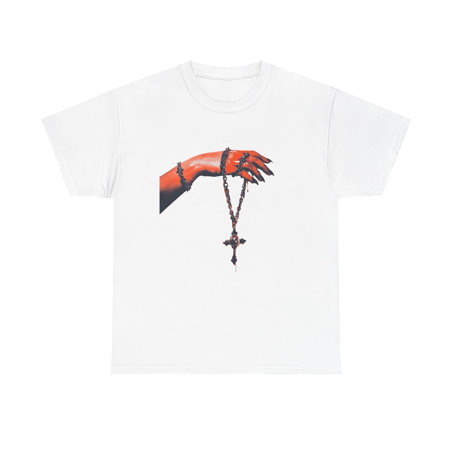 Hanging Cross Chain Graphic T-Shirt Unisex Heavy Cotton Tee NEW GIFT