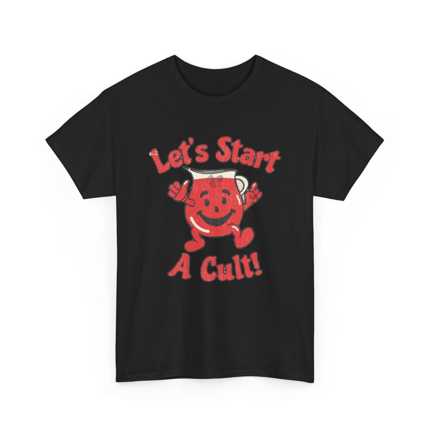 Let's Start A Cult Funny Graphic T-Shirt Unisex Heavy Cotton Tee Gift NEW