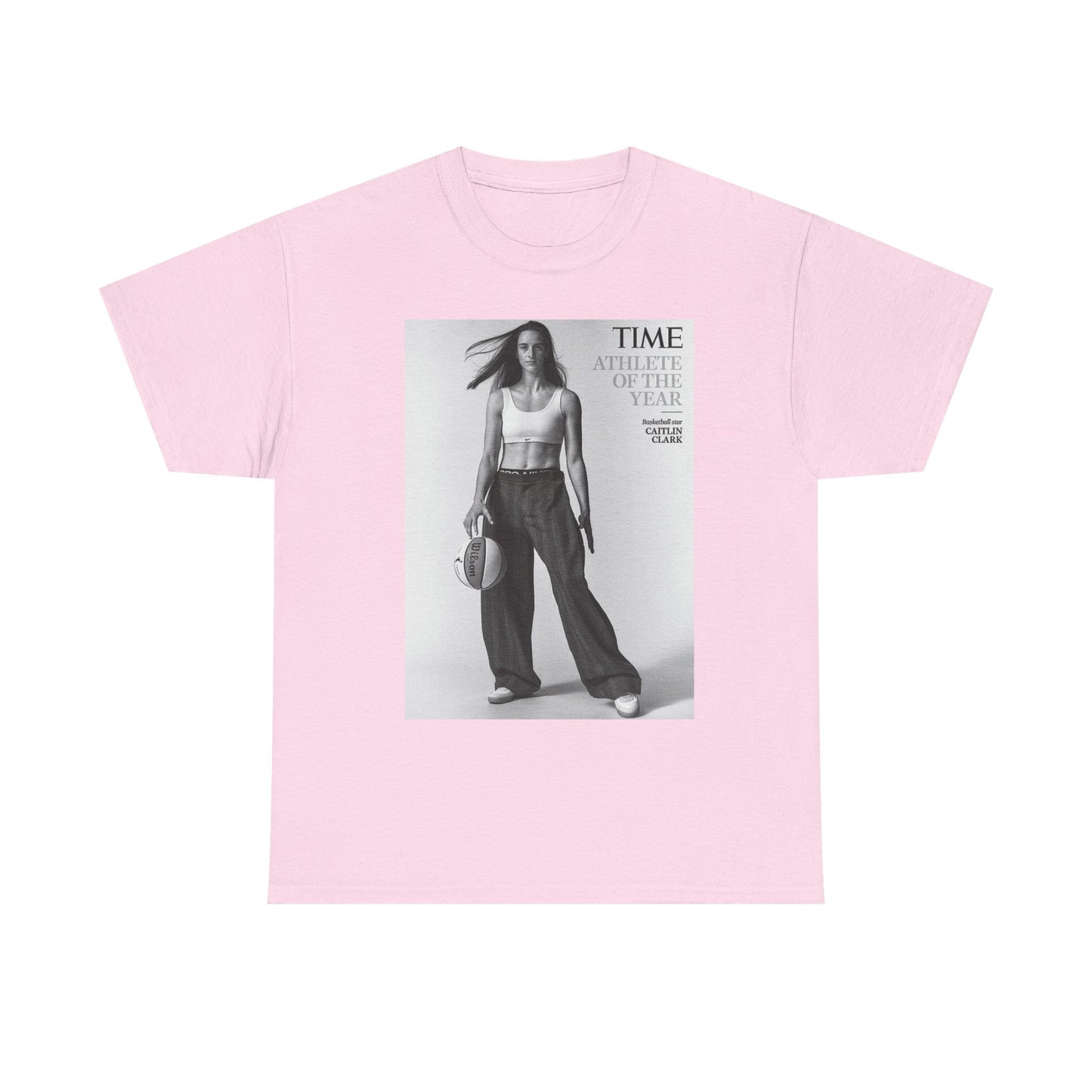 Caitlyn Clark Basketball Cover Graphic T Shirt S-5XL Unisex Heavy Cotton Tee