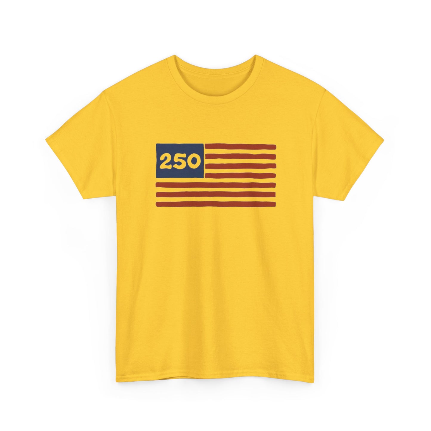 USA 250 American Flag Retro Graphic T Shirt Regular Men's Heavy Cotton Tee