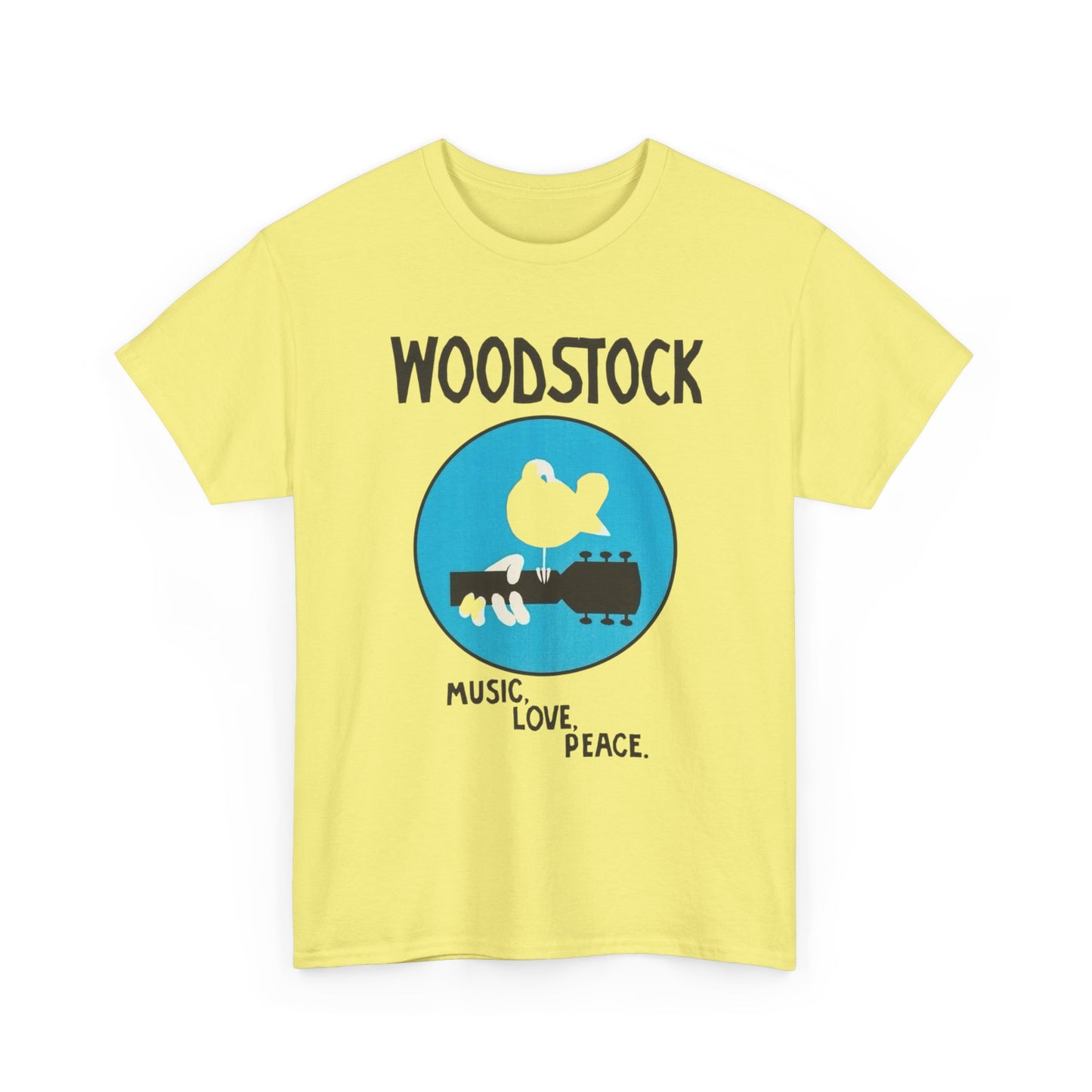 Woodstock Vintage Music Love Peace Graphic T Shirt Unisex Heavy Cotton Tee