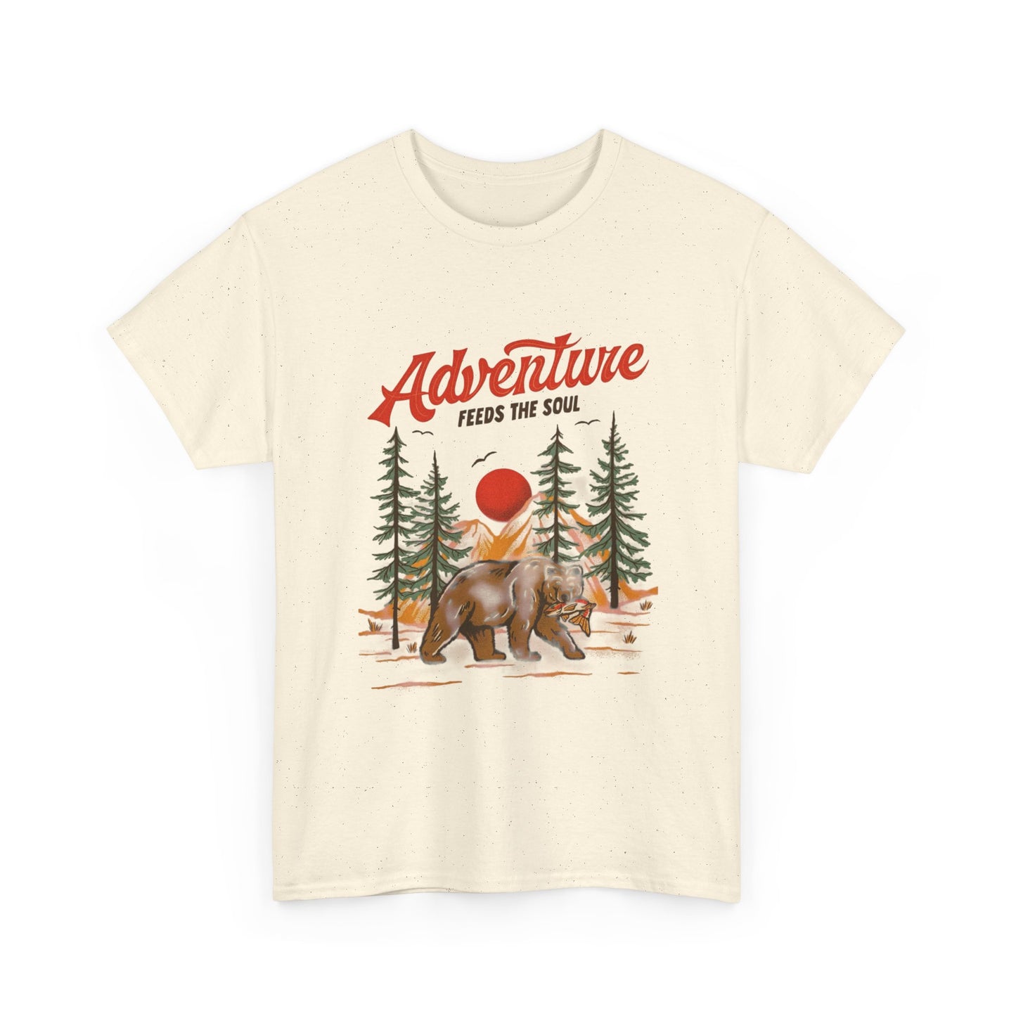 Adventure Feeds The Soul Camping Graphic T-Shirt Cotton Tee New Gift Vintage