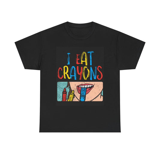 I Eat Crayons Graphic T Shirt Funny Vintage Grilled Cheese Unisex Heavy Cotton