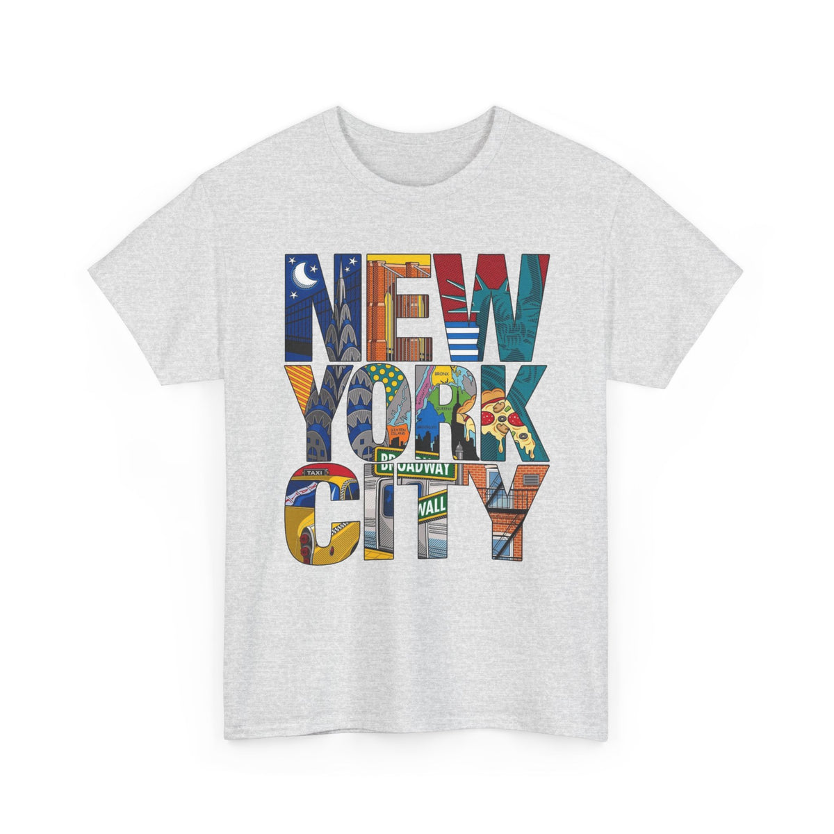 New York City Art Graphic T Shirt Men's Classic Retro Heavy Cotton Tee