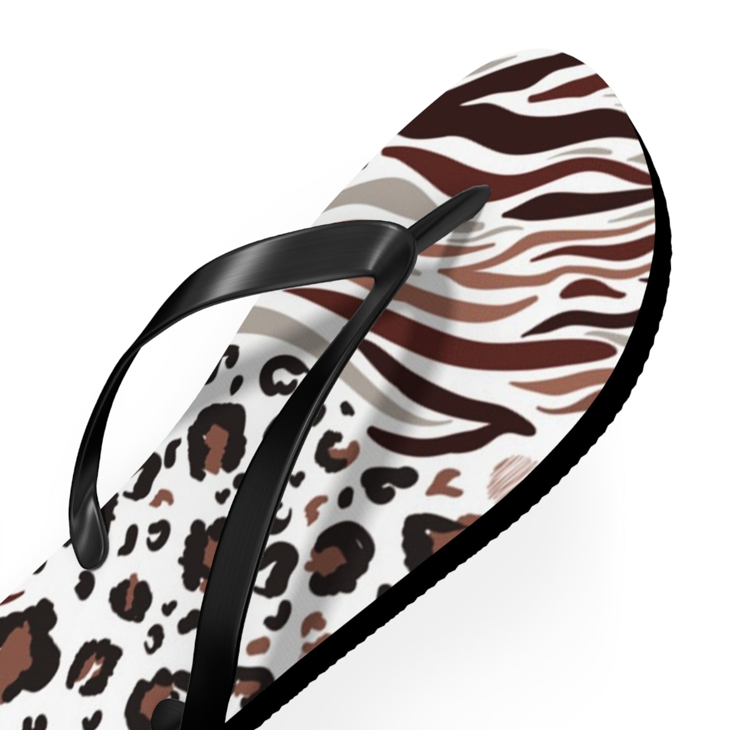 Mixed Animal Print Beach Sandals, Slides for Summer, Flip Flops, Water Resistant