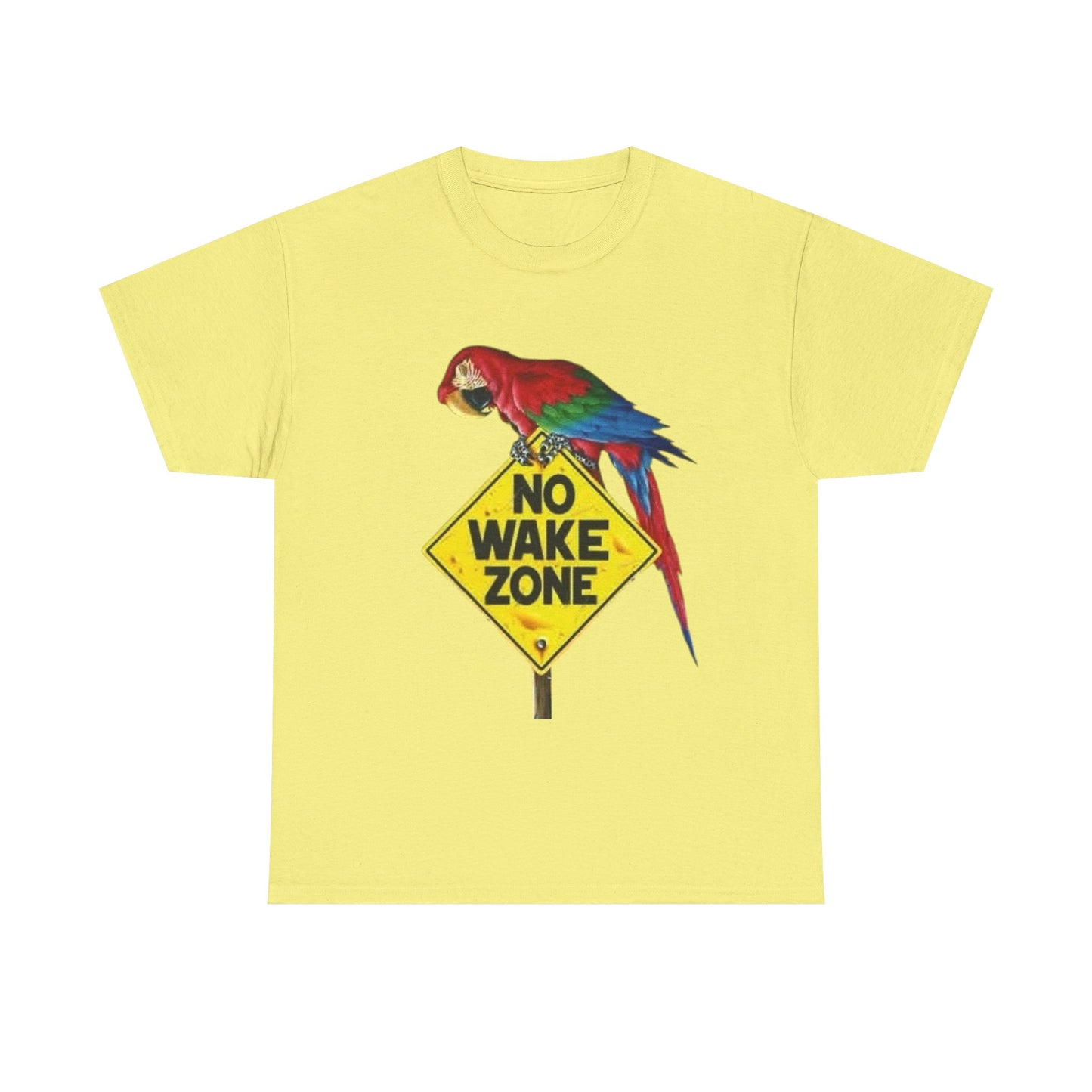 No Wake Zone Parrots Buffett Graphic T-Shirt Unisex Heavy Cotton Tee NEW