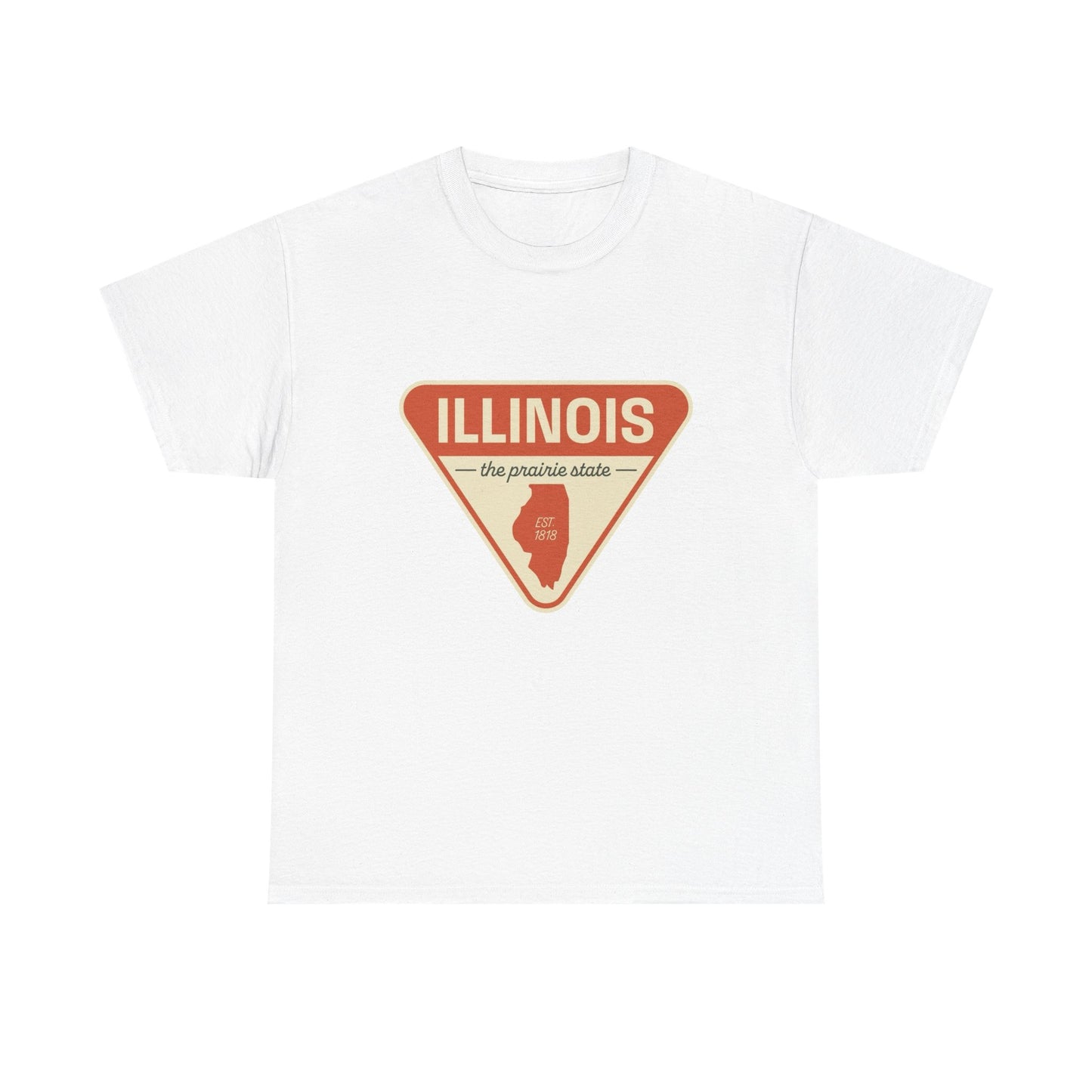 Illinois The Prairie State Graphic T Shirt ADULT NEW Unisex Heavy Cotton Tee