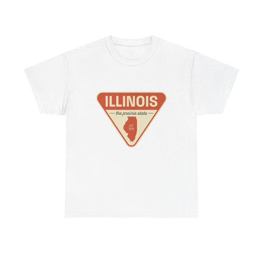 Illinois The Prairie State Graphic T Shirt ADULT NEW Unisex Heavy Cotton Tee