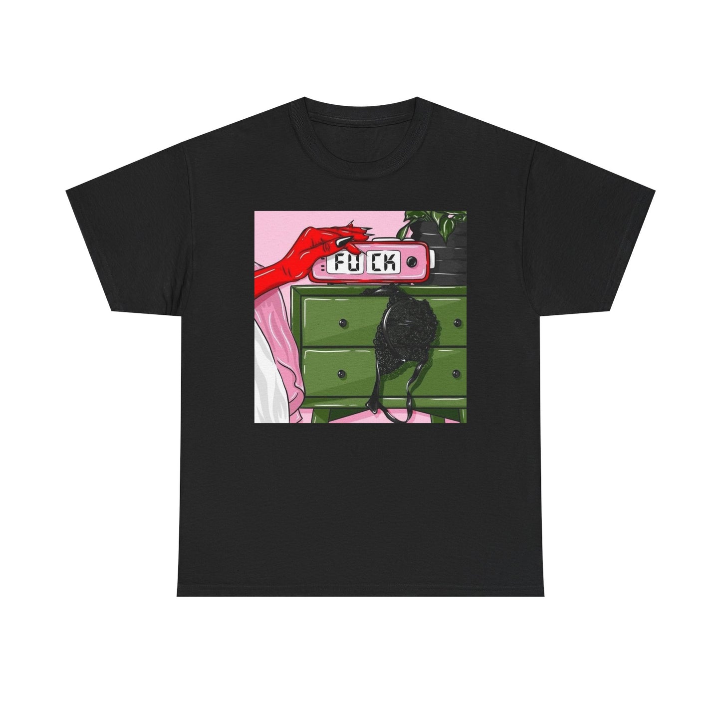 Funny Morning Alarm Clock Graphic T-Shirt Women's Heavy Comfy Cotton Tee