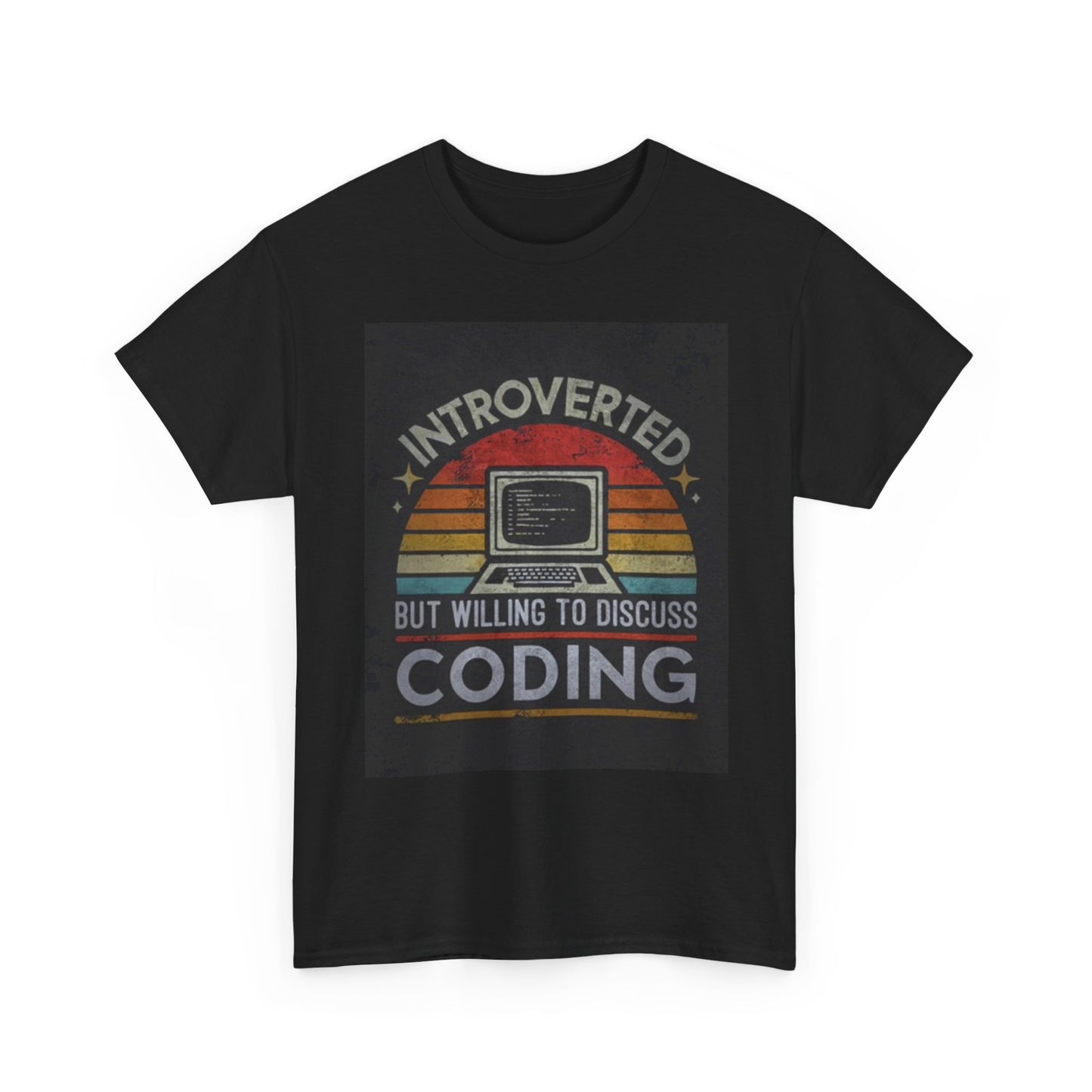 Introverted Willing To Code T Shirt Unisex Heavy Cotton Tee
