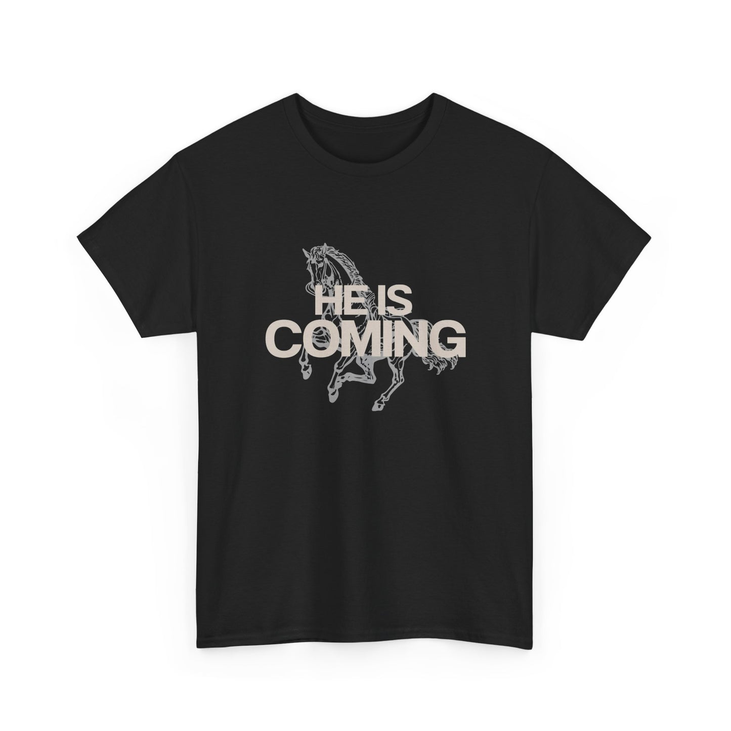 He Is Coming Jesus Graphic T Shirt Heavy Cotton Tee NEW Gift