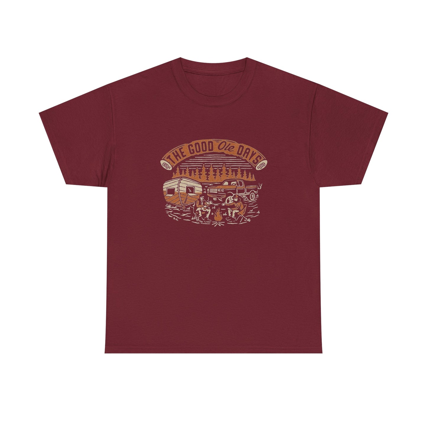 The Good Ole Days Camping Outdoors Graphic T Shirt Unisex Heavy Cotton Tee