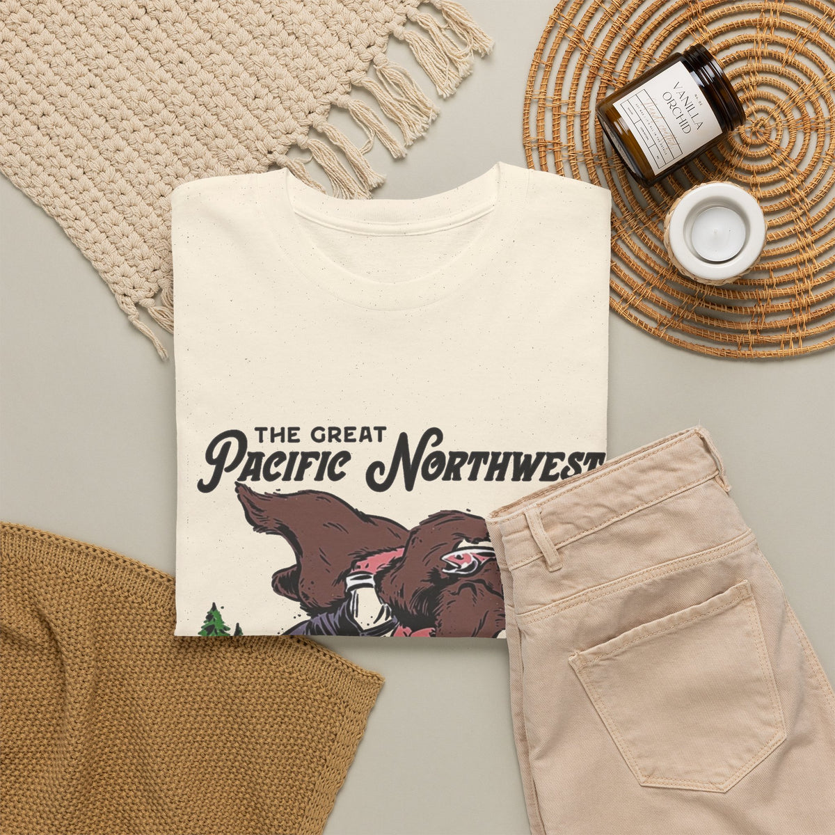 The Great Pacific Northwest Graphic T Shirt Men's Heavy Cotton Tee