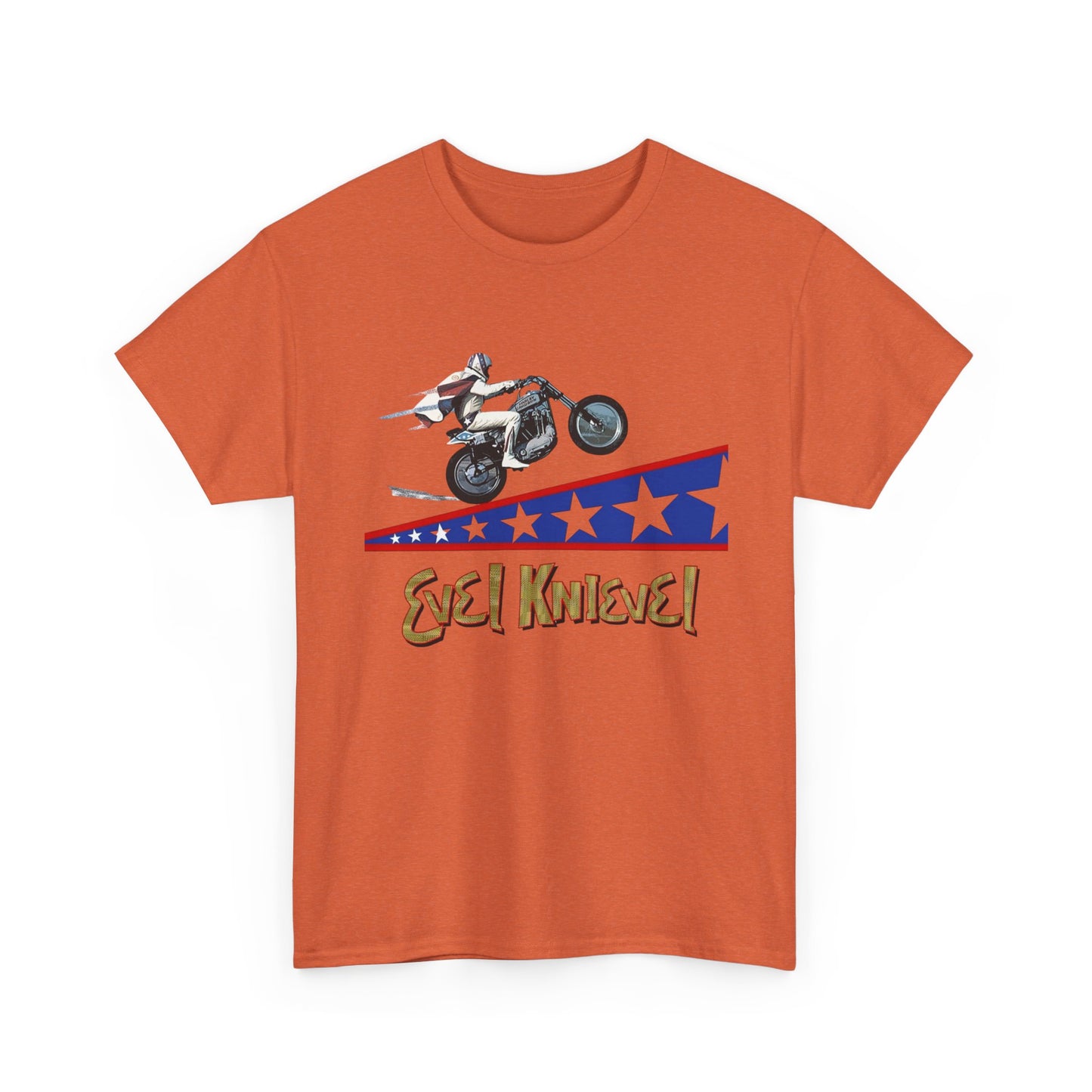 Evel Knievel Motorcycle Stunts Graphic T-Shirt Unisex Heavy Cotton Tee GIFT NEW