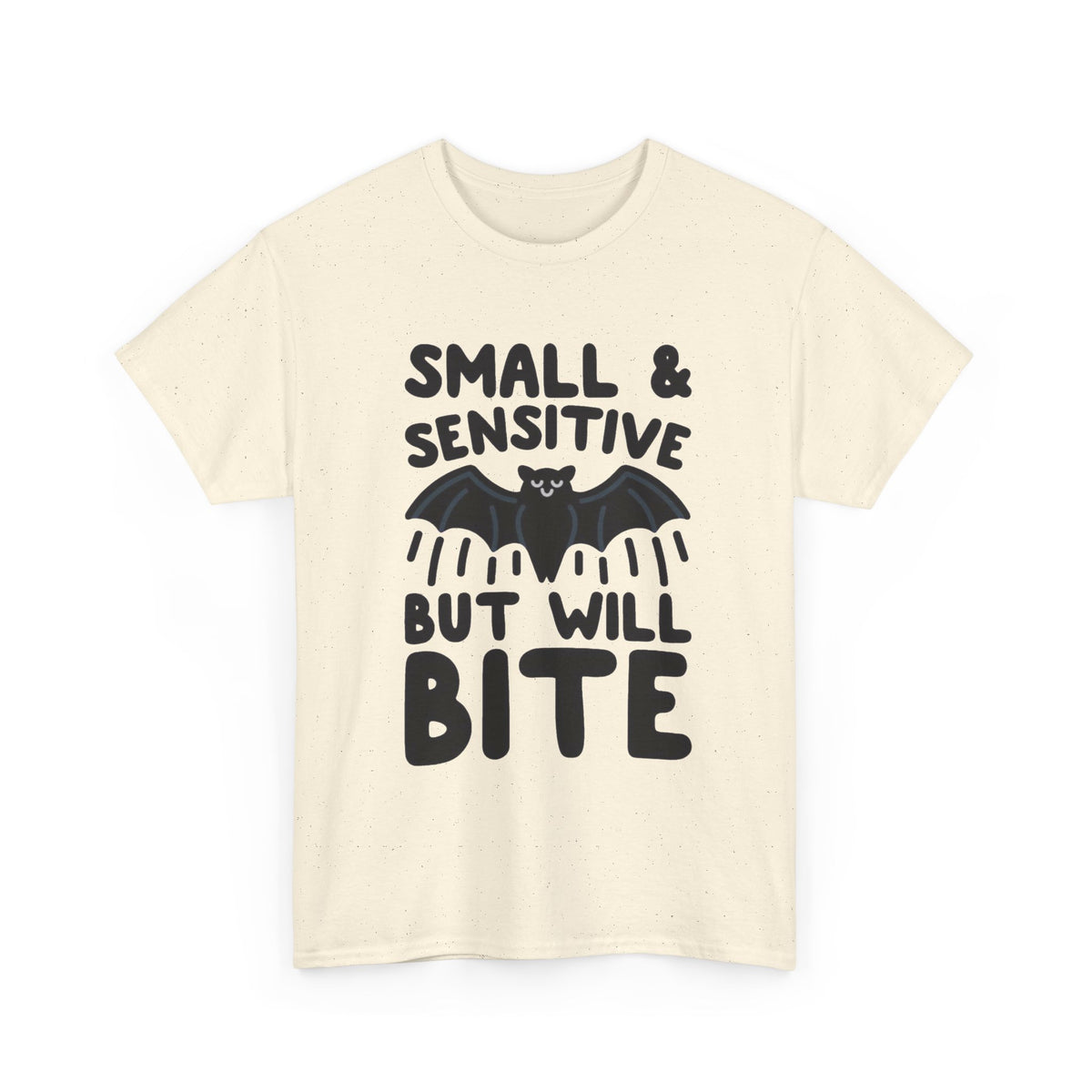 Bat Bite Funny Graphic T Shirt Men's Retro Humor Heavy Cotton Tee
