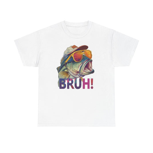 Bruh Fish Funny Graphic T Shirt Unisex Cotton Tee Gift NEW