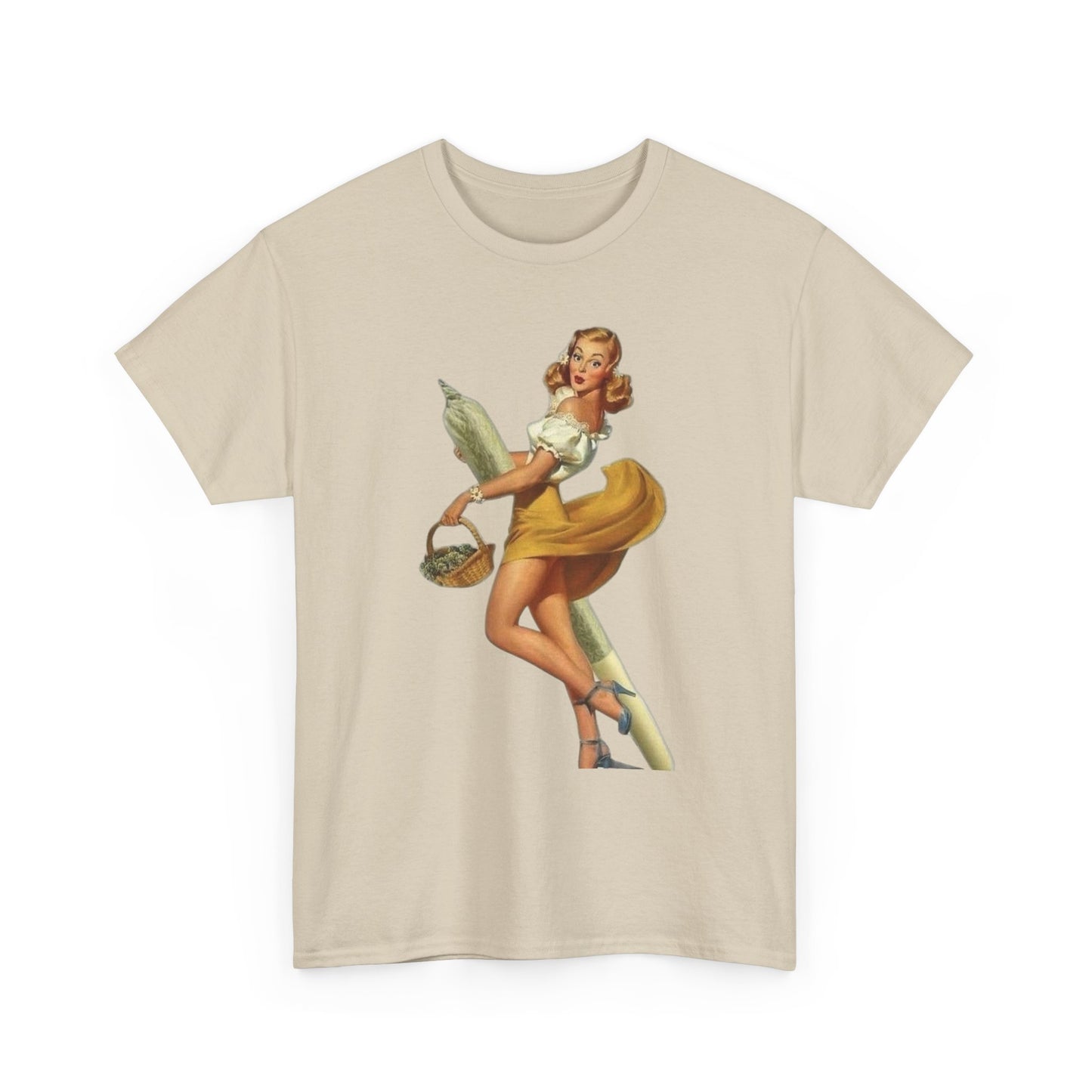 Weed Model Vintage Pinup Graphic T-Shirt Womens Comfy Cotton Tee NEW
