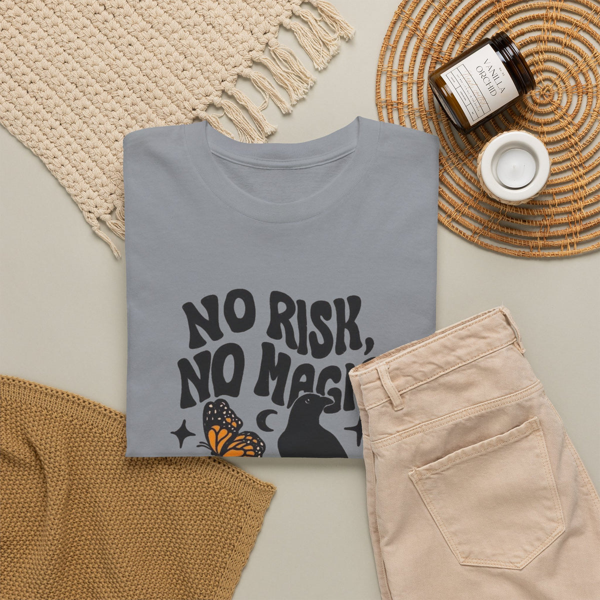 No Risk No Magic Graphic T Shirt Men's Heavy Cotton Tee